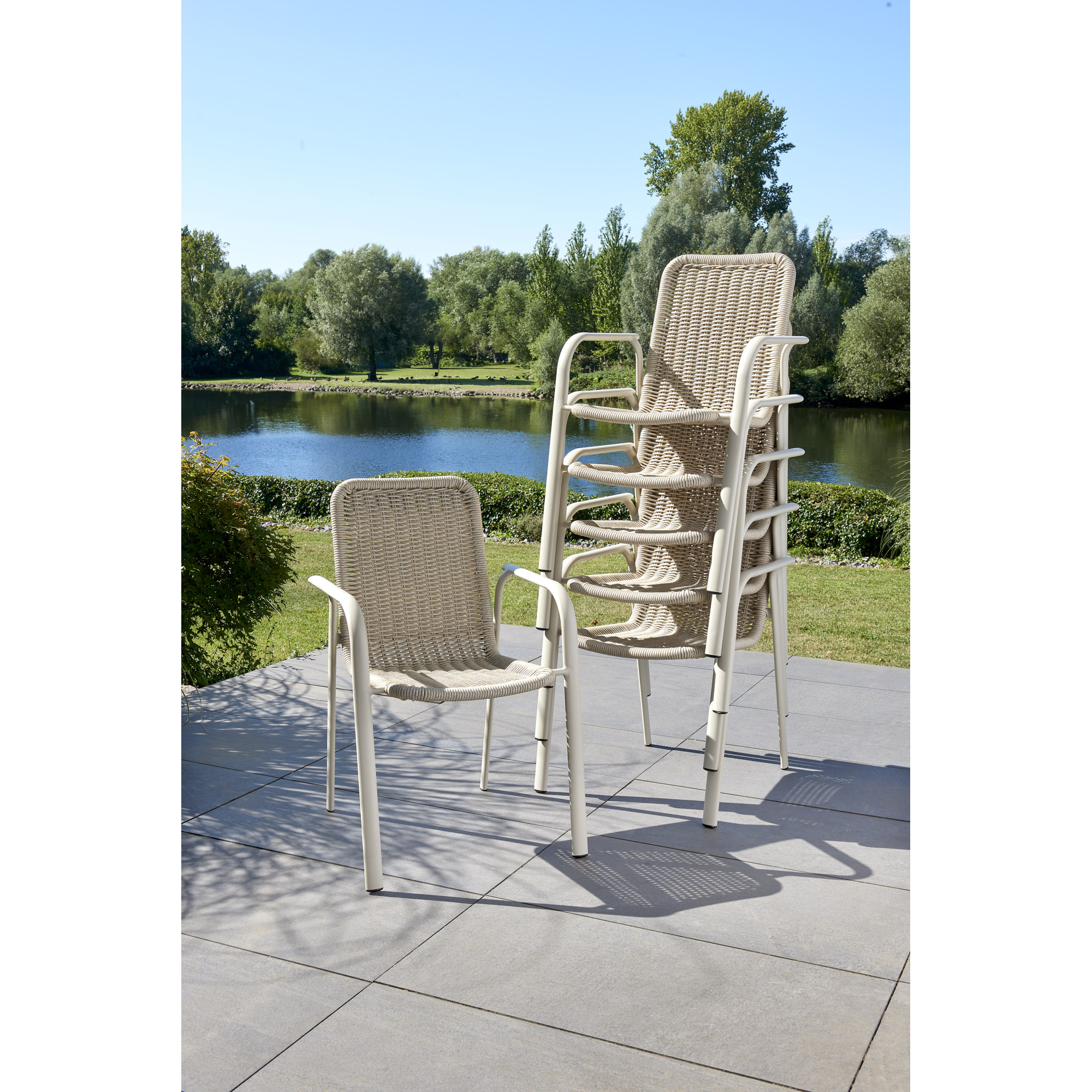 Gartenmöbel-Set 'Luna' beige 7-teilig