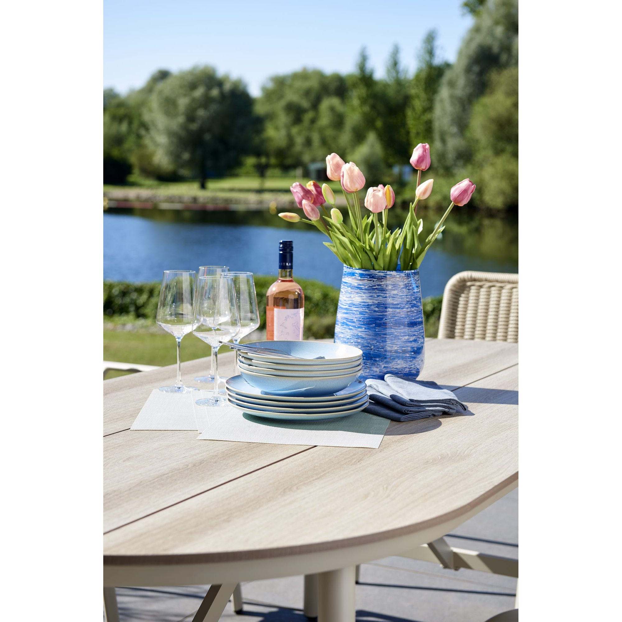 Gartenmöbel-Set 'Luna' beige 7-teilig