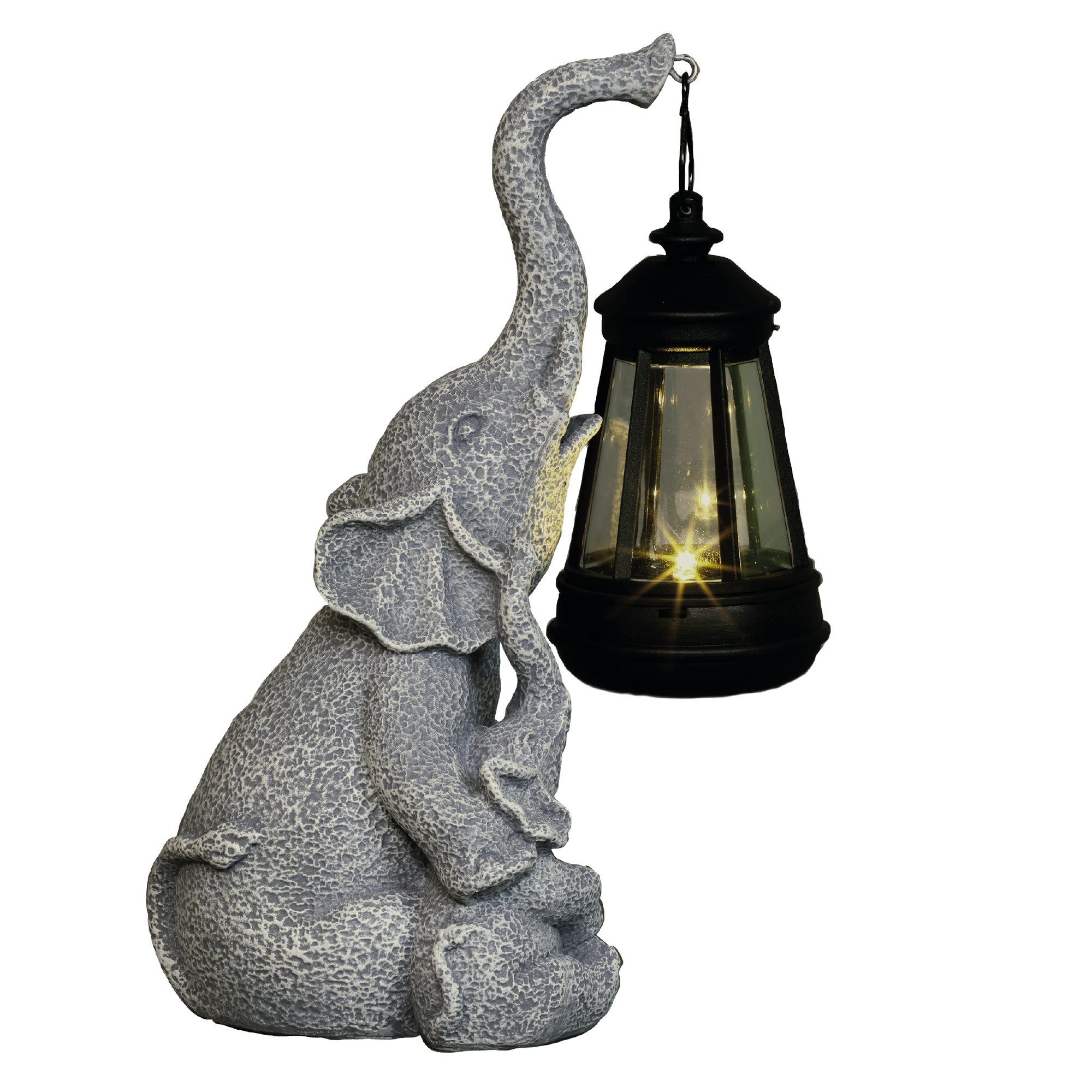 Solar Dekolicht 'Elefant' Kunststoff grau 21,5 cm