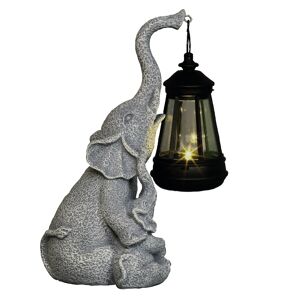 Solar Dekolicht 'Elefant' Kunststoff grau 21,5 cm