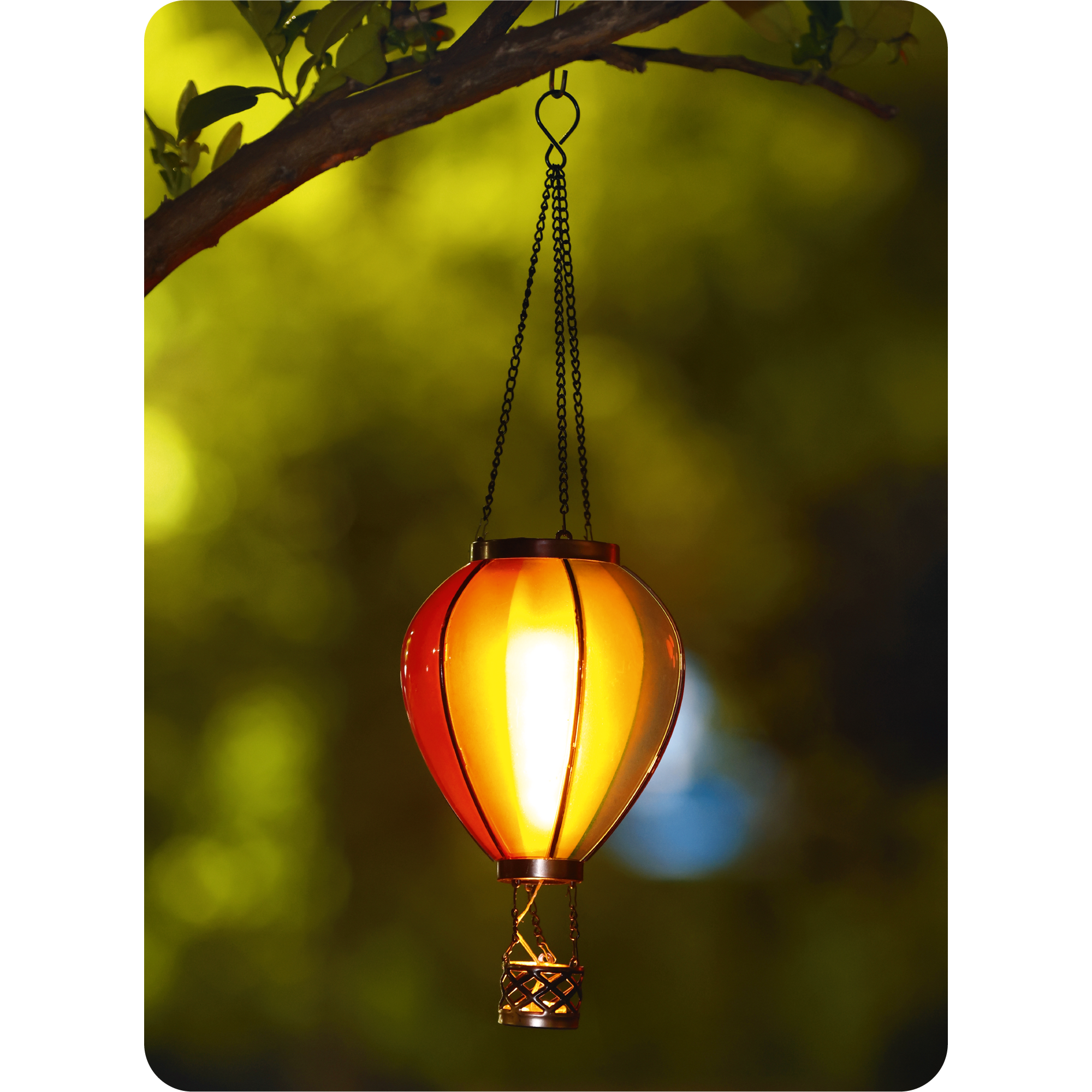 Solar Dekoleuchte 'Heißluftballon' mehrfarbig trüb Ø 14 x 48 cm