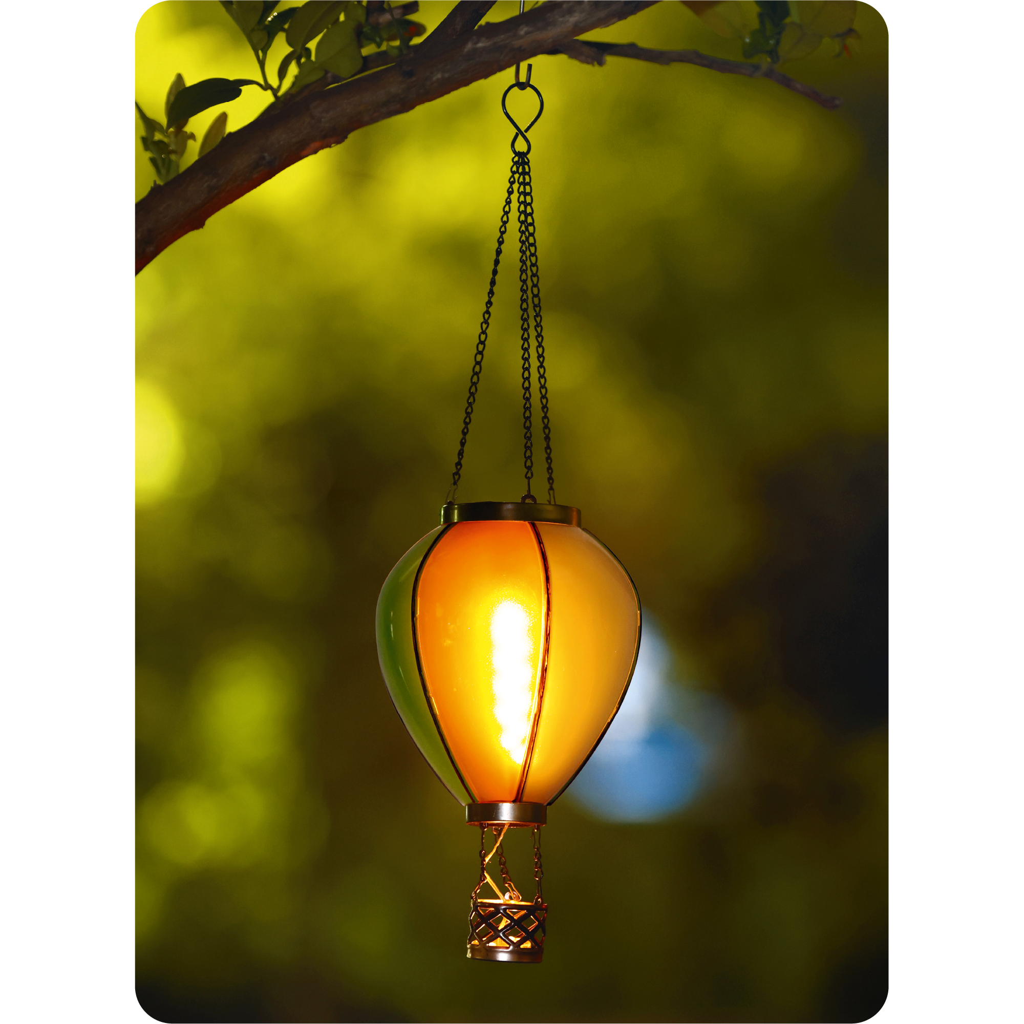 Solar Dekoleuchte 'Heißluftballon' mehrfarbig klar Ø 14 x 48 cm