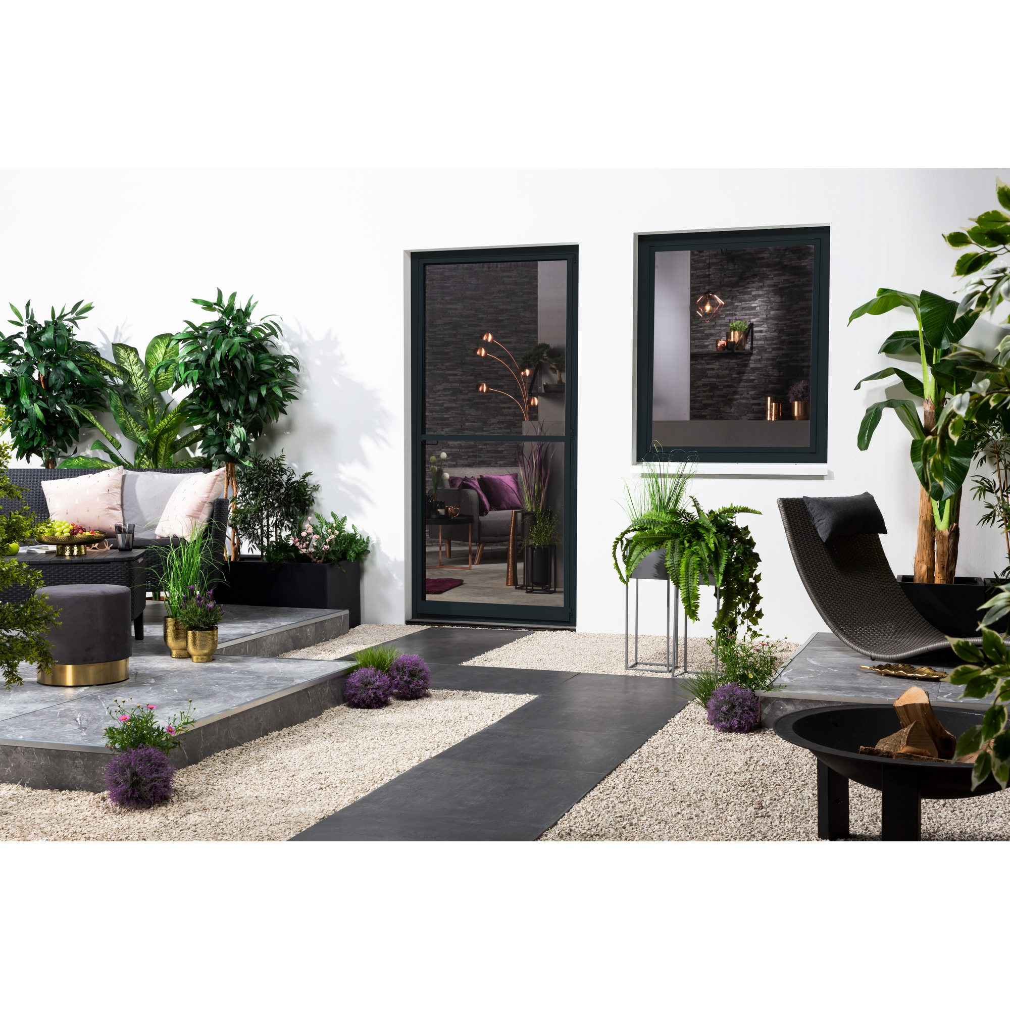 Fensterfliegengitter 'Master Slim' anthrazit 100 x 120 cm