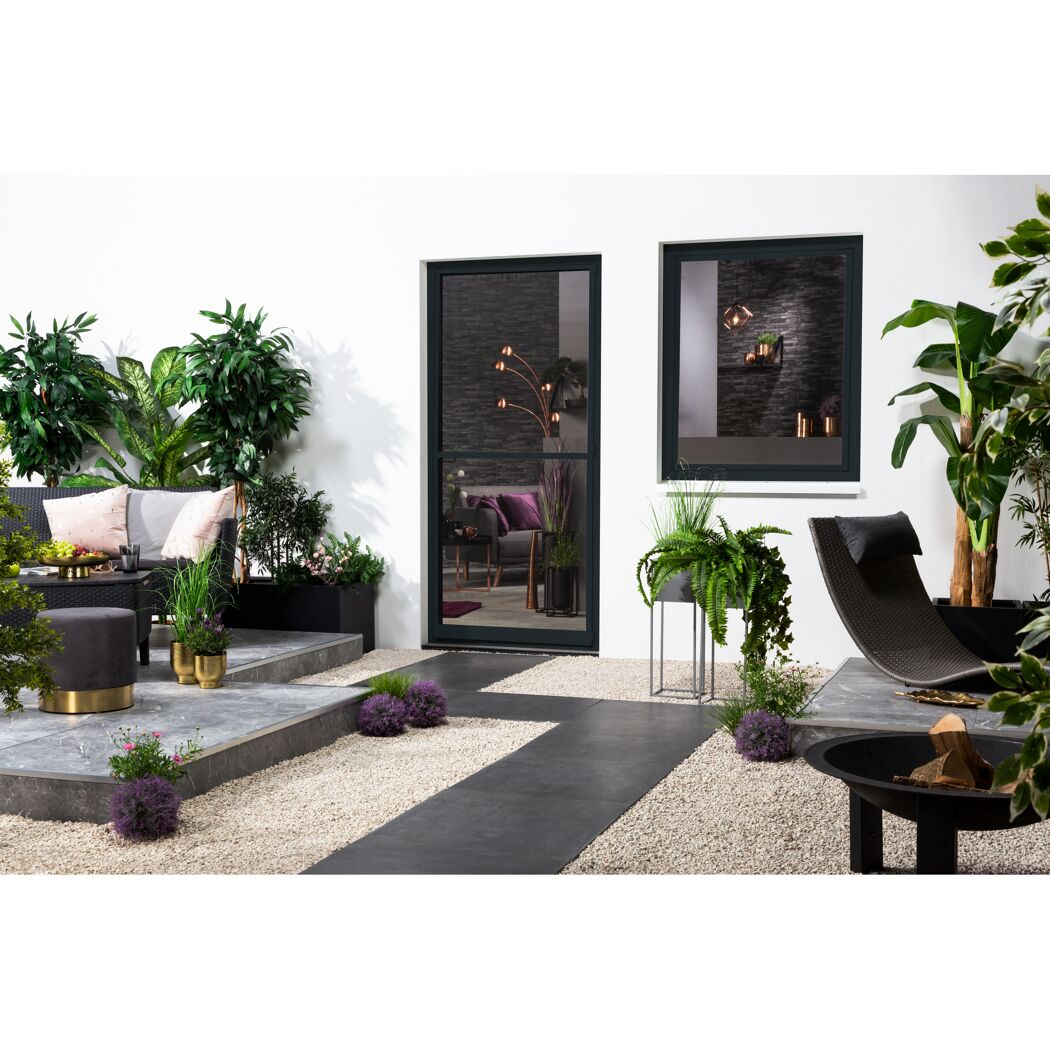 Fensterfliegengitter 'Master Slim' anthrazit 100 x 120 cm