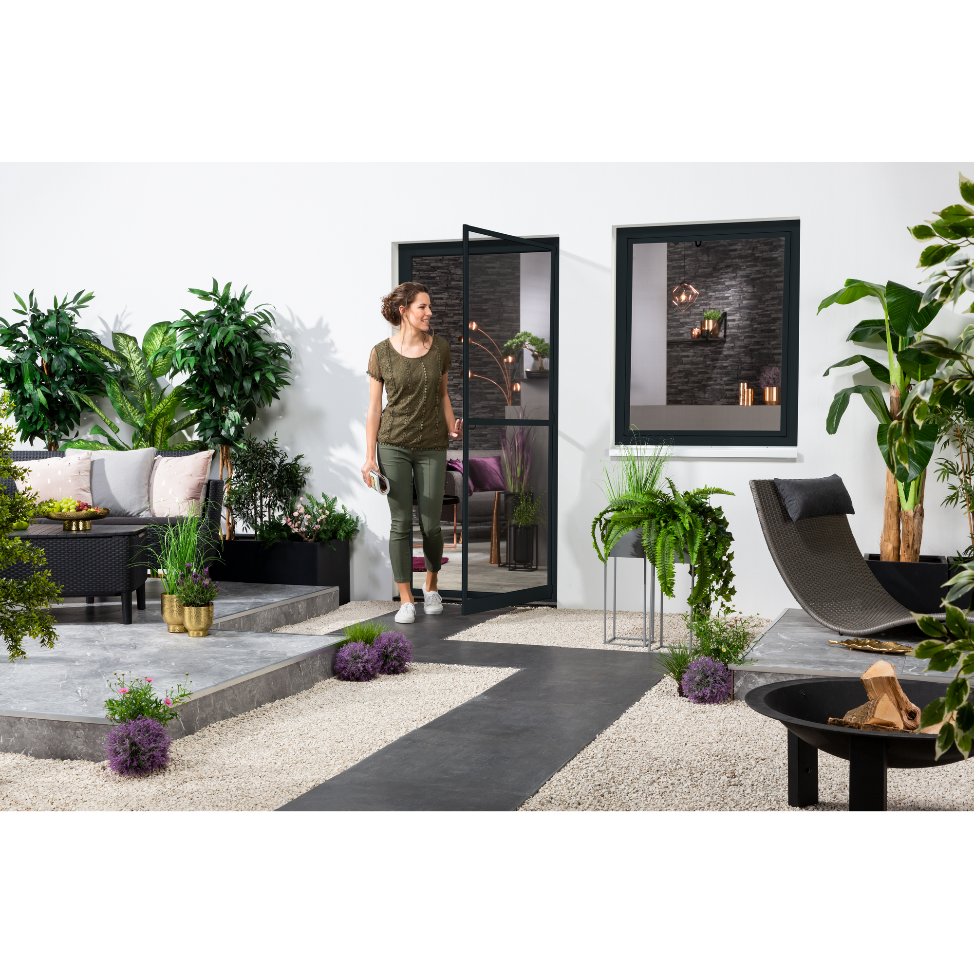 Fliegengitter-Tür 'Master Slim' 100 x 210 cm, anthrazit