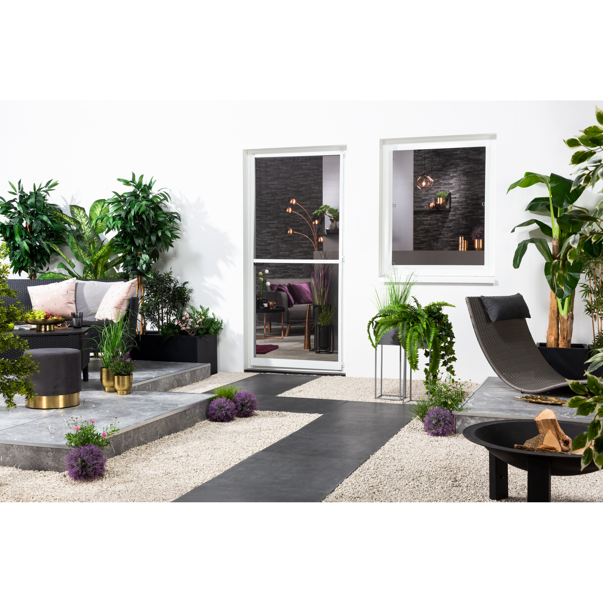 Insektenschutz-Fenster 'Compact' flächenbündig, 130 x 150 cm, weiß