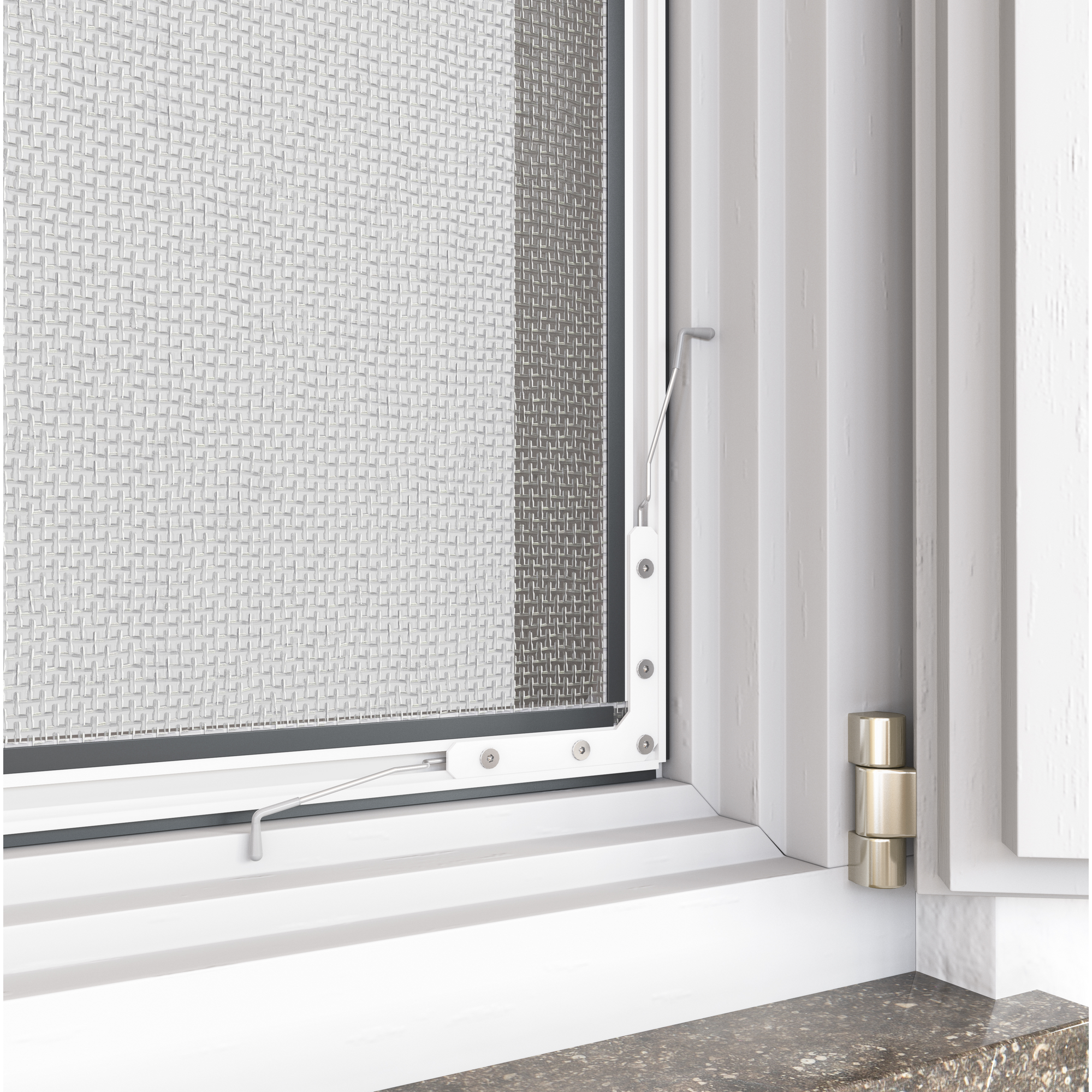 Insektenschutz-Fenster 'Compact' flächenbündig, 130 x 150 cm, weiß