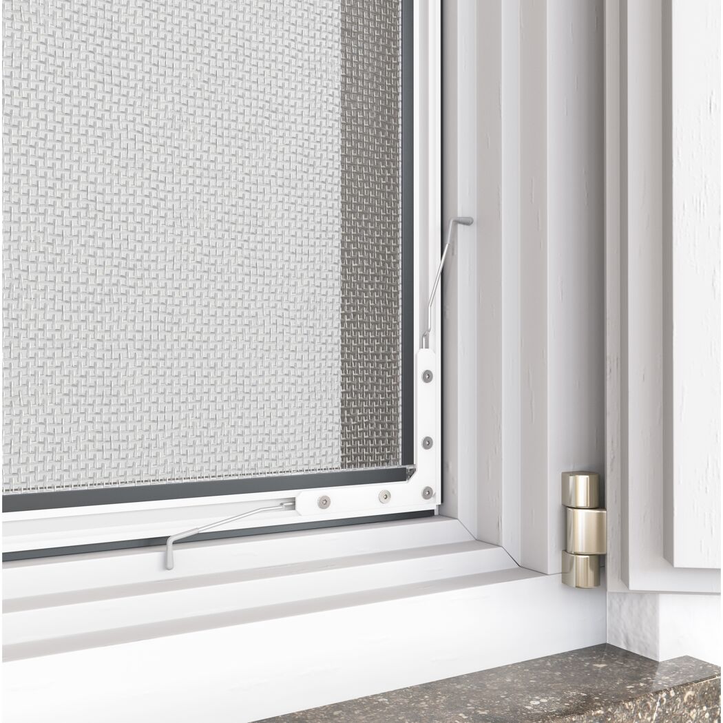 Insektenschutz-Fenster 'Compact' flächenbündig, 130 x 150 cm, weiß