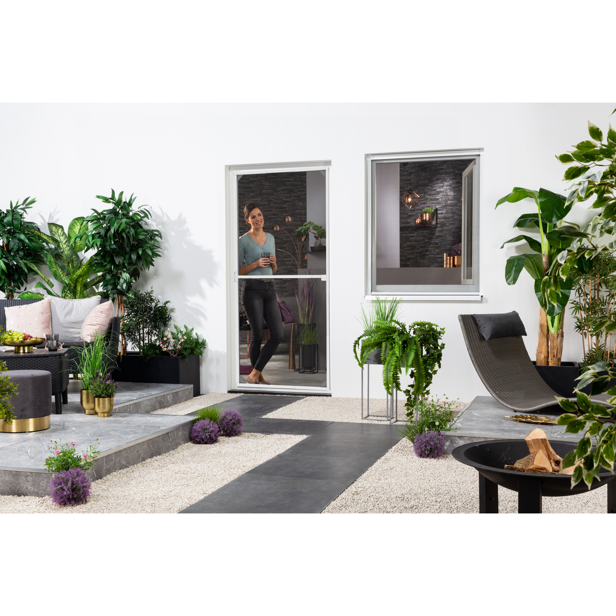 Fliegengittertür weiß 100 x 210 cm