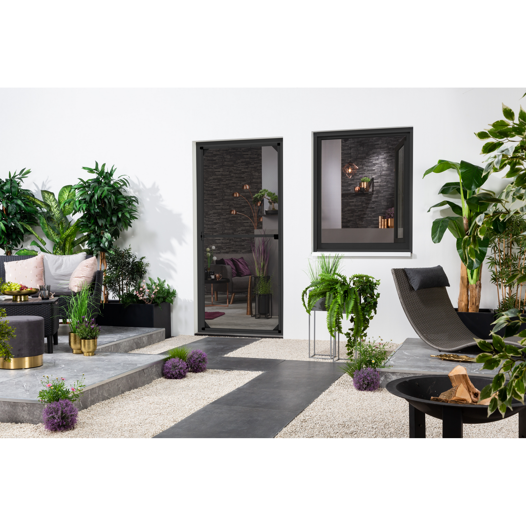 Fliegengittertür anthrazit 100 x 210 cm