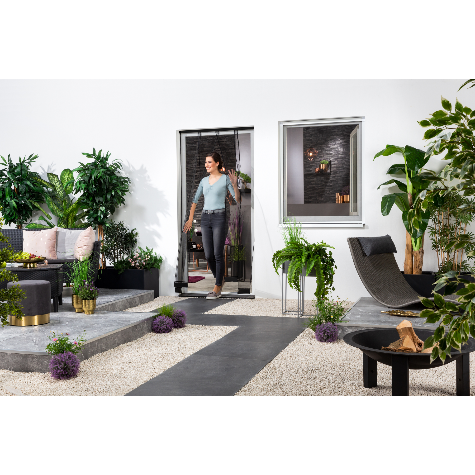 Fliegengitter-Lamellenvorhang 'Fast' schwarz 100 x 220 cm