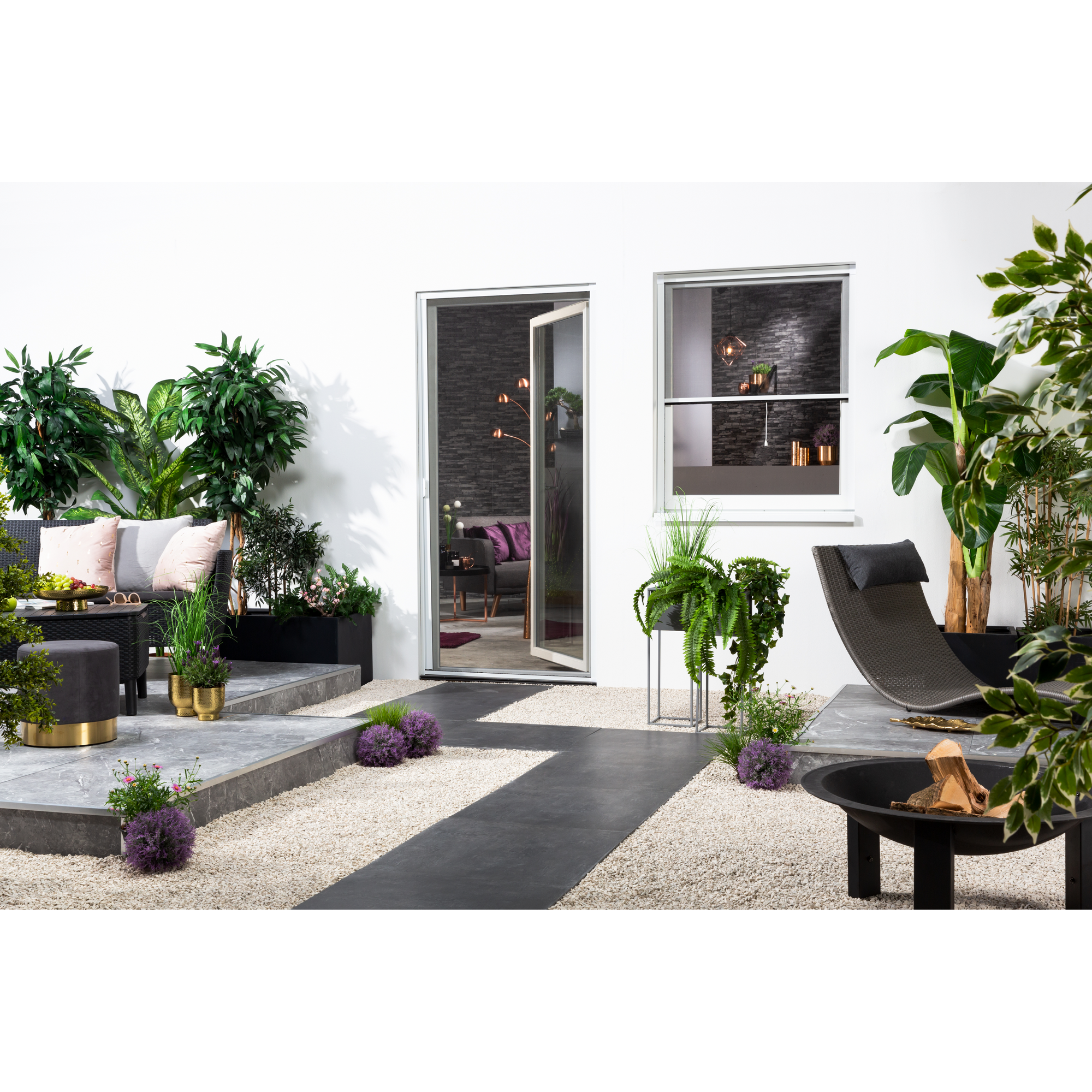 Fliegengitter-Rollo für Fenster 'Easy' weiß 125 x 150 cm