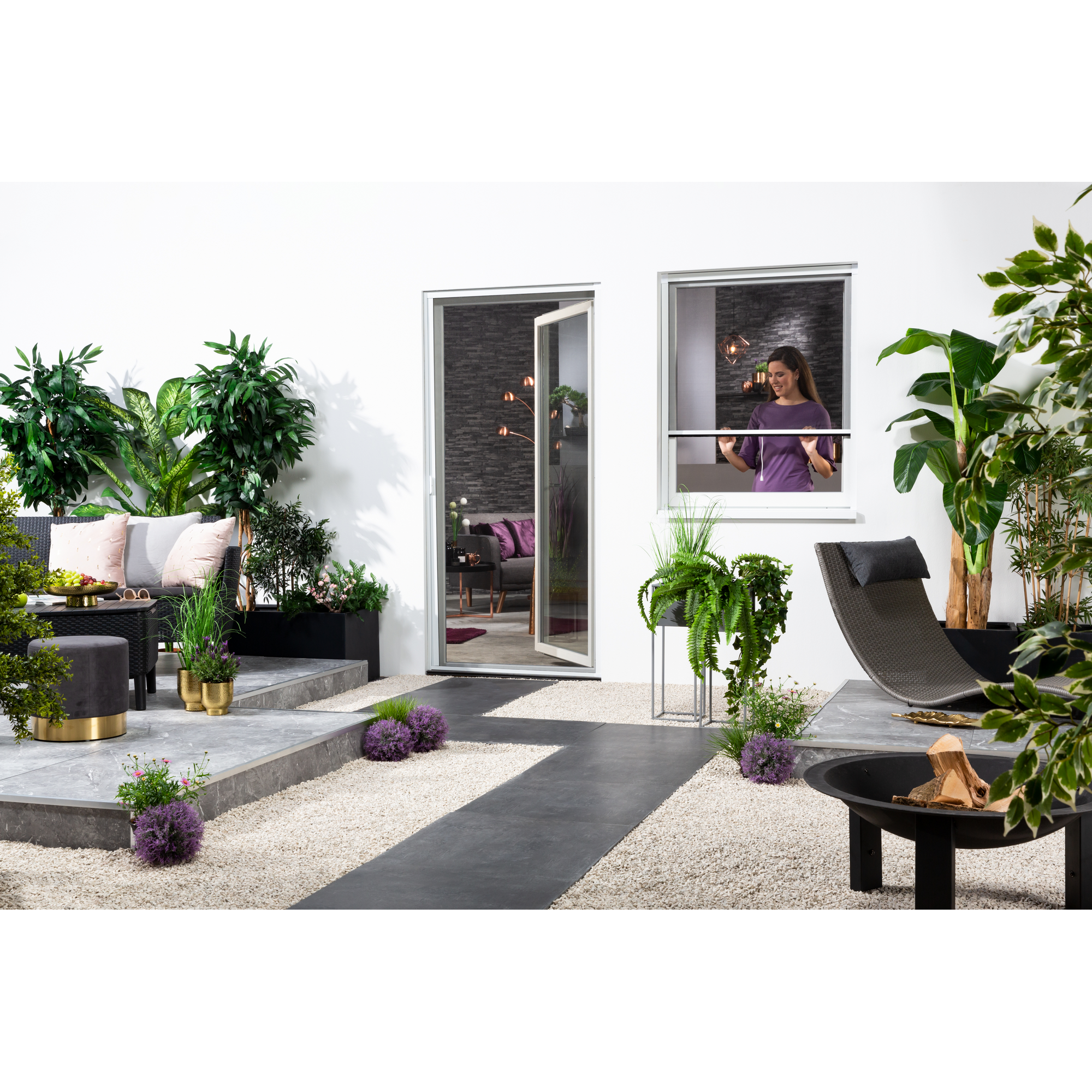 Fliegengitter-Rollo für Fenster 'Easy' weiß 125 x 150 cm