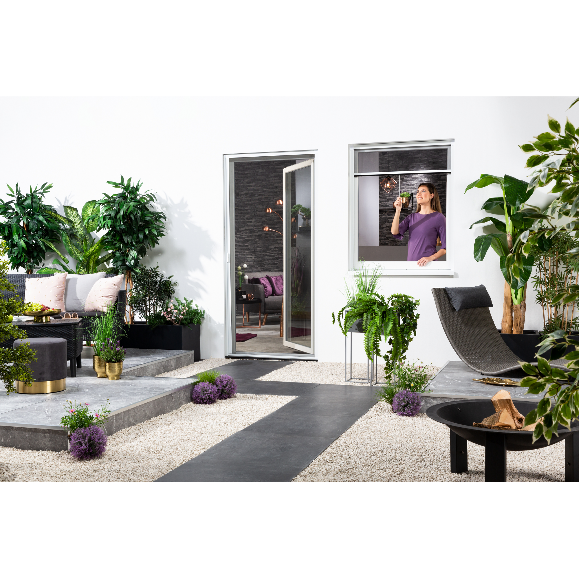 Fliegengitter-Rollo für Fenster 'Easy' weiß 125 x 150 cm