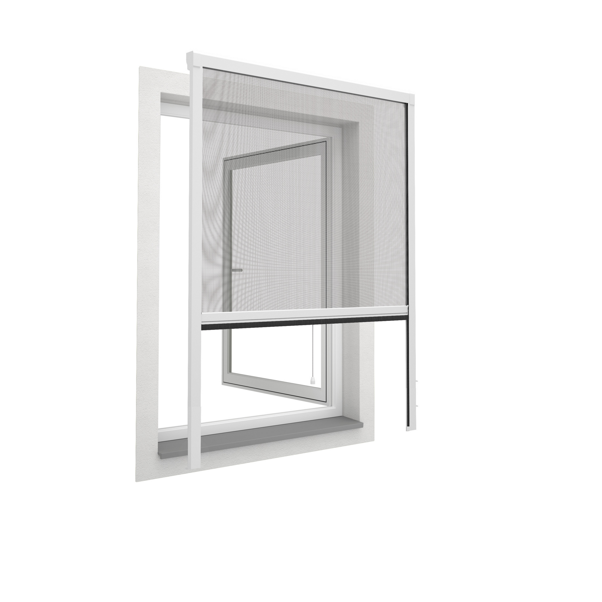 Fliegengitter-Rollo für Fenster 'Easy' weiß 125 x 150 cm