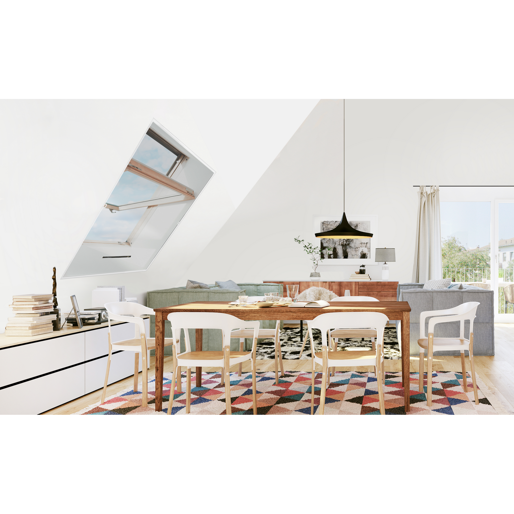 Fliegengitter für Dachfenster weiß 110 x 160 cm