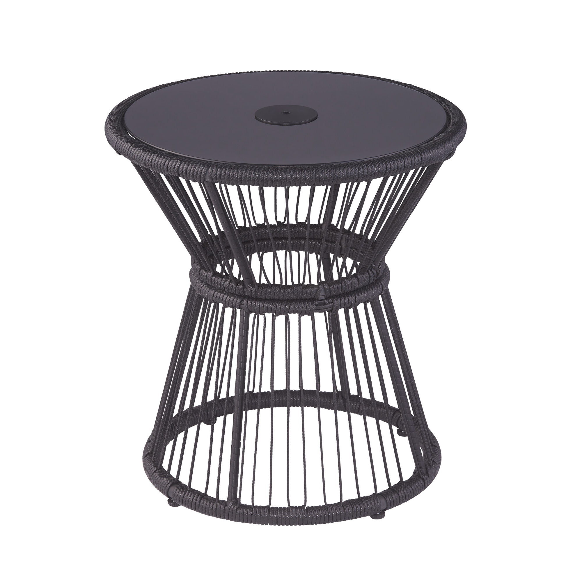 Beistelltisch 'Coco' mit LED-Beleuchtung schwarz Ø 46 x 50 cm