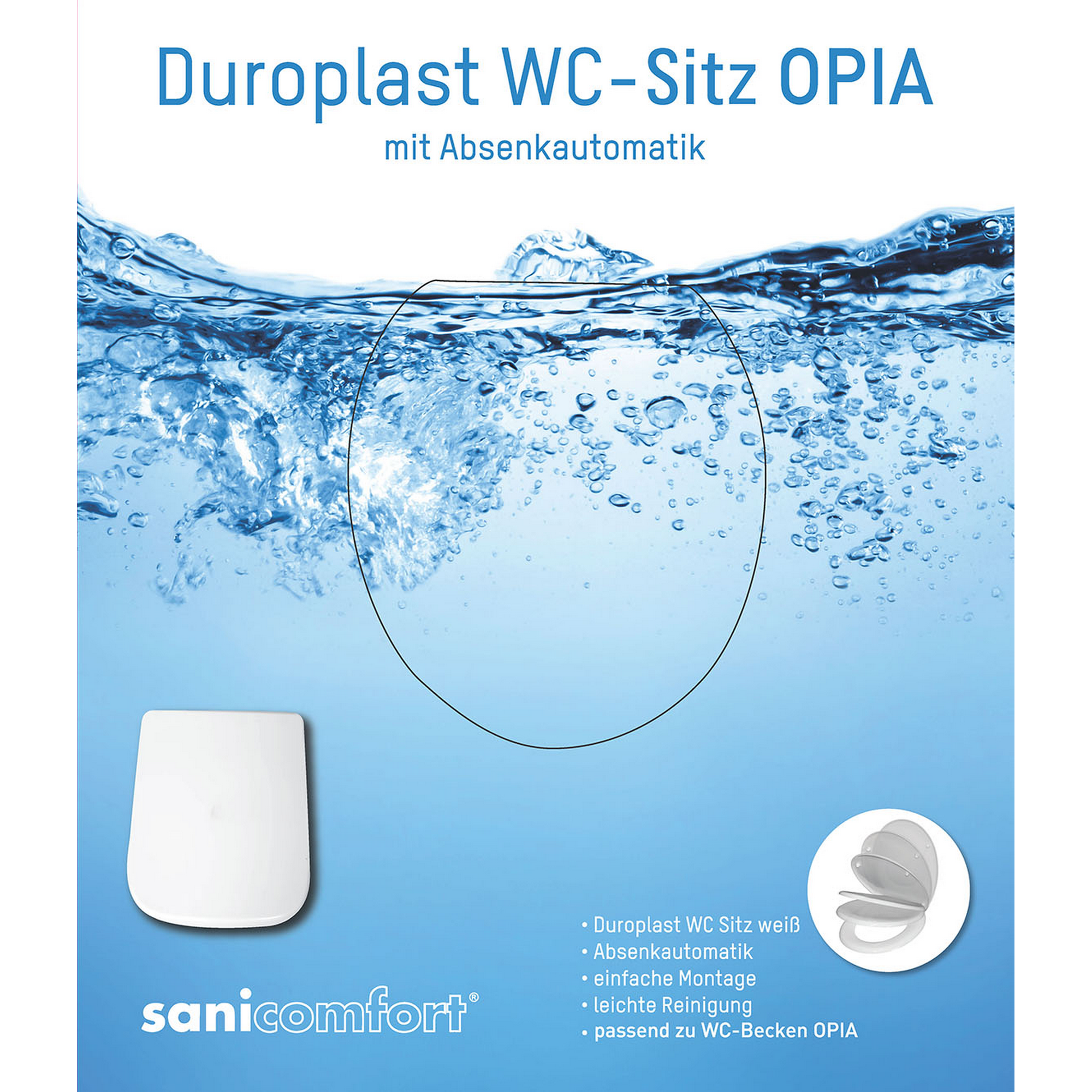 WC-Sitz 'Opia' mit Absenkautomatik Duroplast weiß