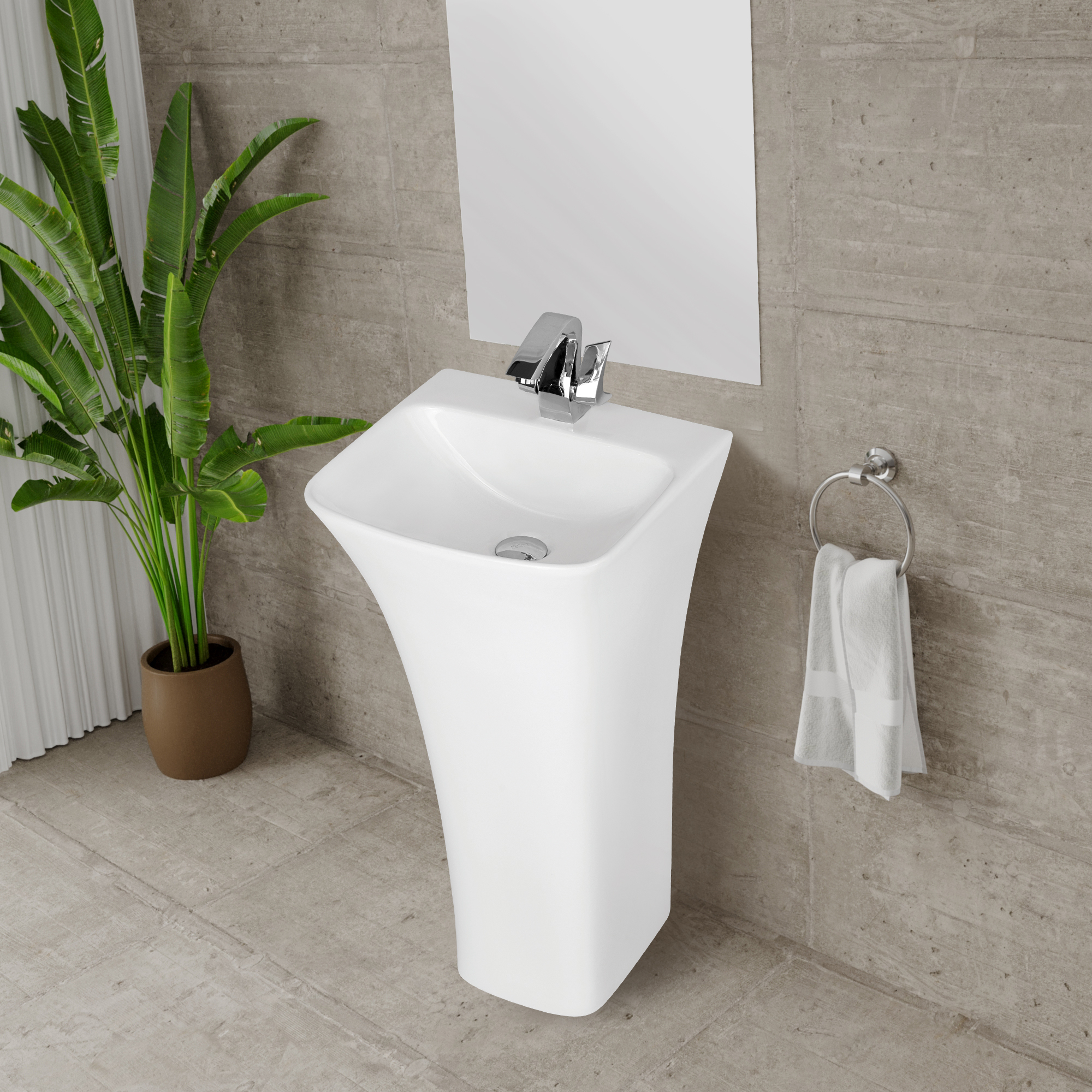 Standwaschtisch 'Opia' 41 x 38 x 80,5 cm aus Keramik, weiß