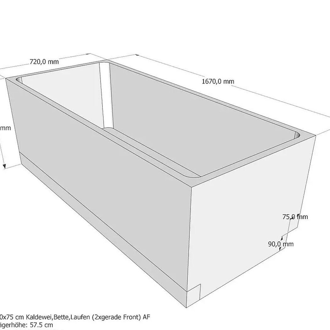 Universal-Wannenträger zu Stahlbadewanne 170 x 75 cm
