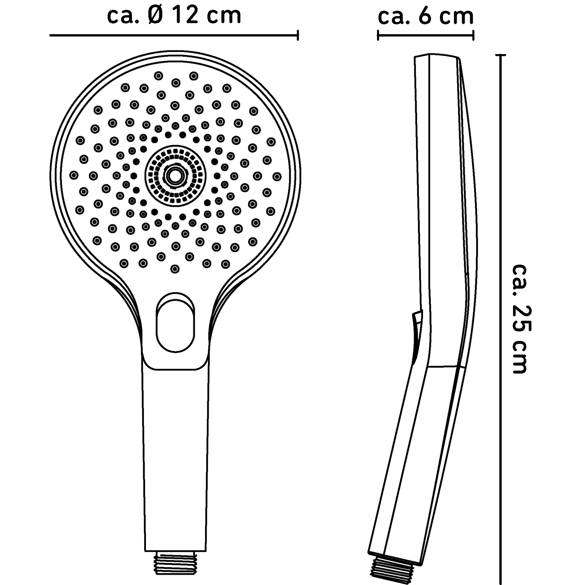 Handbrause 'Kunda' weiß/teilverchromt Ø 12 cm, 3 Strahlarten