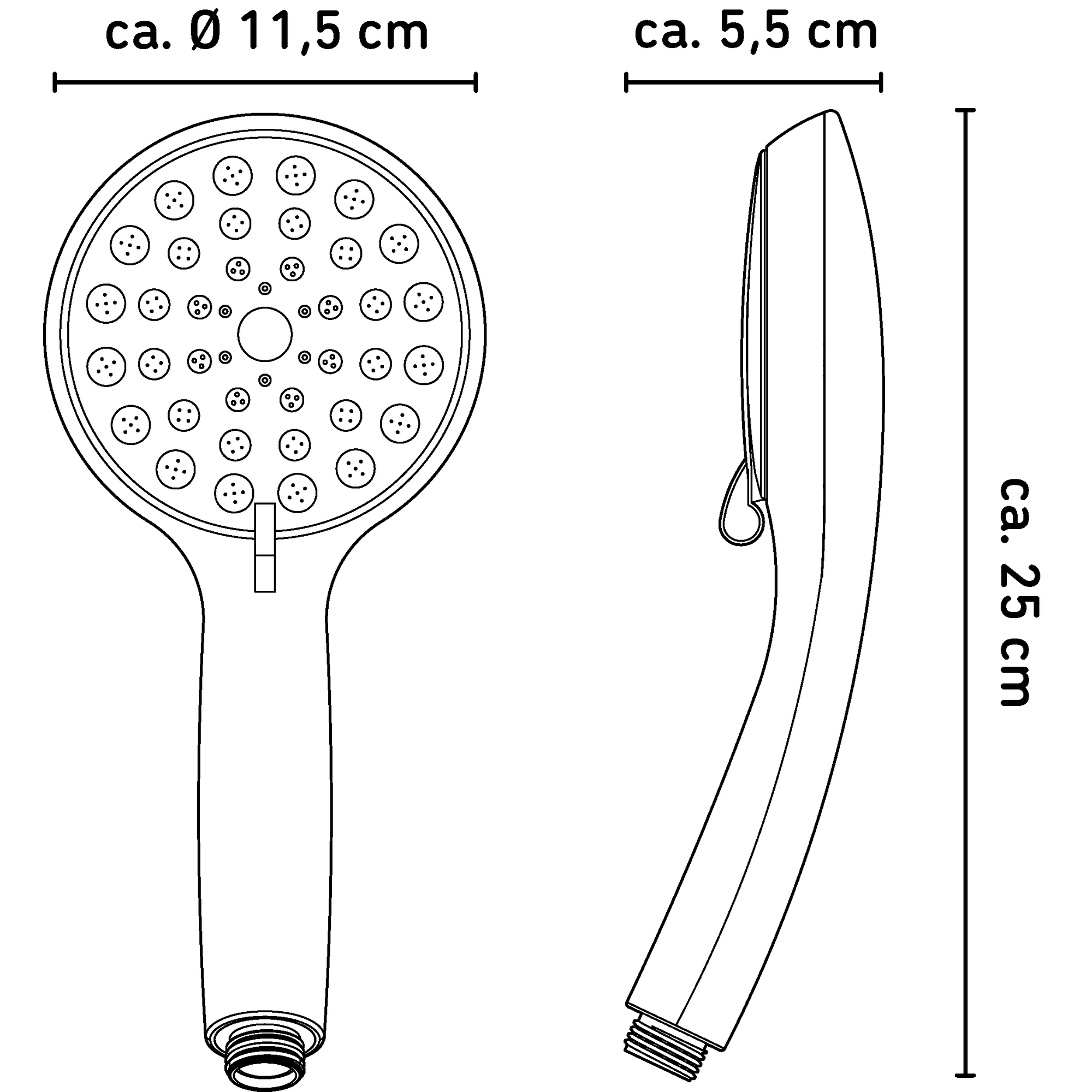 Handbrause 'Tampa' verchromt Ø 11,5 cm, 3 Strahlarten