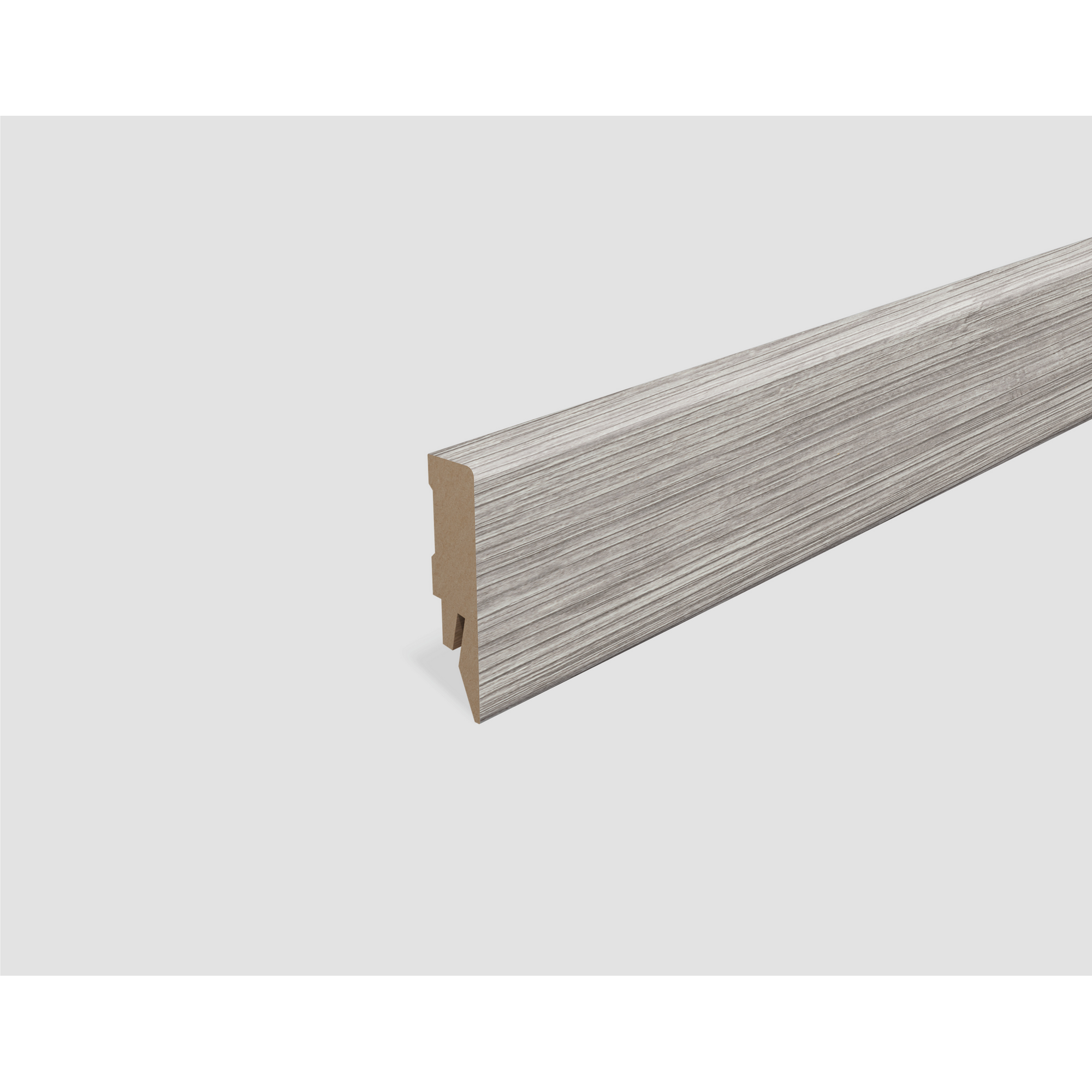Sockelleiste 'L596' Eiche hellgrau 2400 x 58 x 14 mm