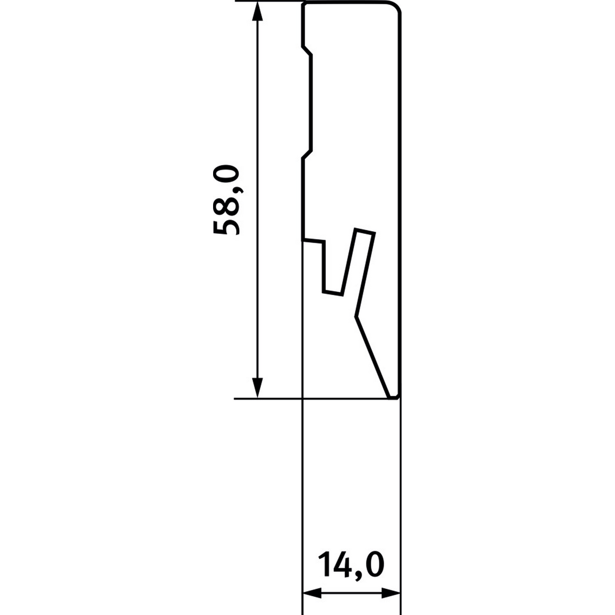 Sockelleiste 'L611' Eiche hellgrau 2400 x 58 x 14 mm