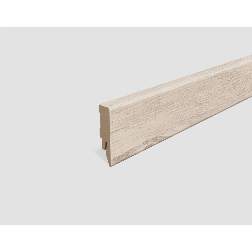 Sockelleiste 'L632' Kastanie hellgrau 2400 x 58 x 14 mm