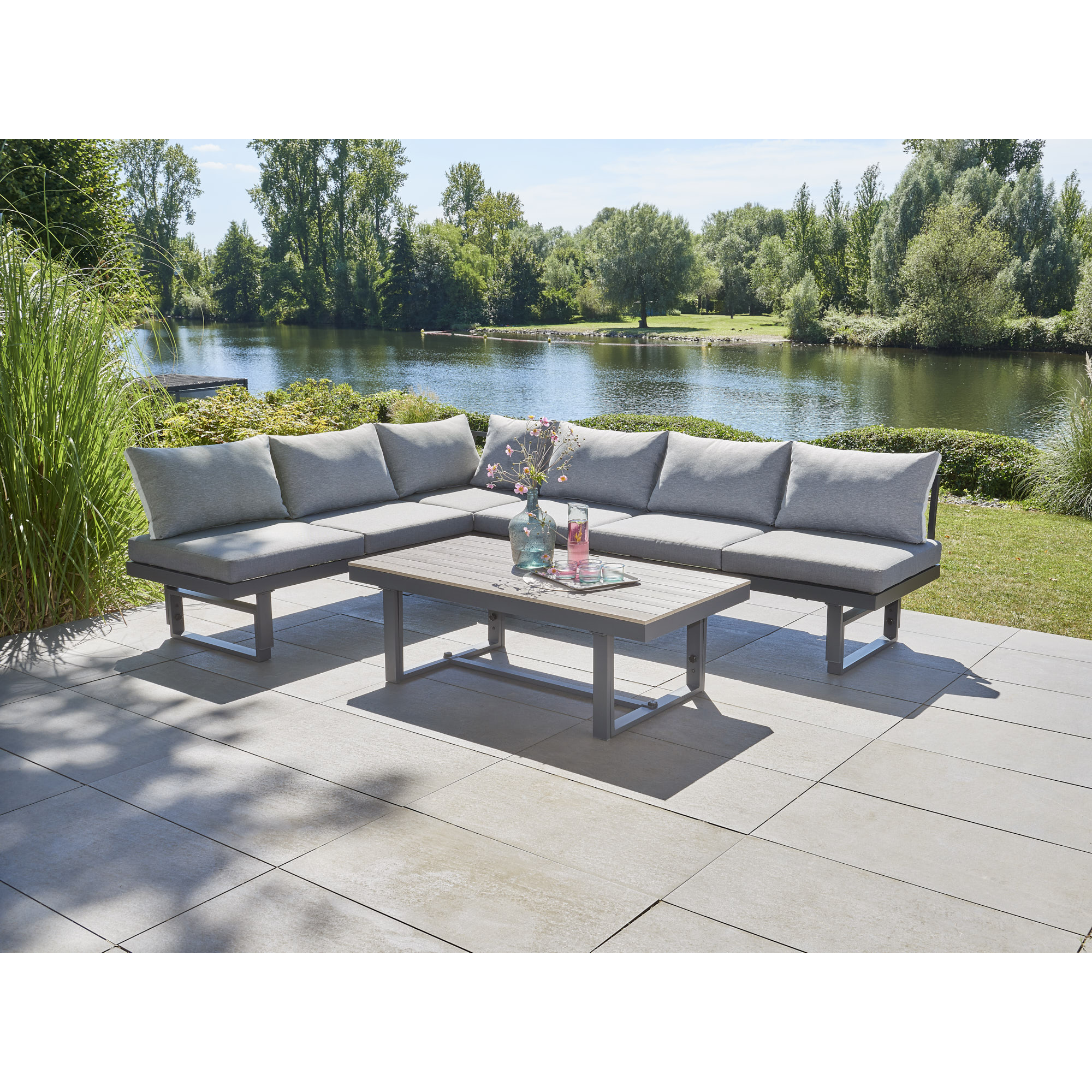 Loungemöbel-Set 'Amelie' grau 3-teilig