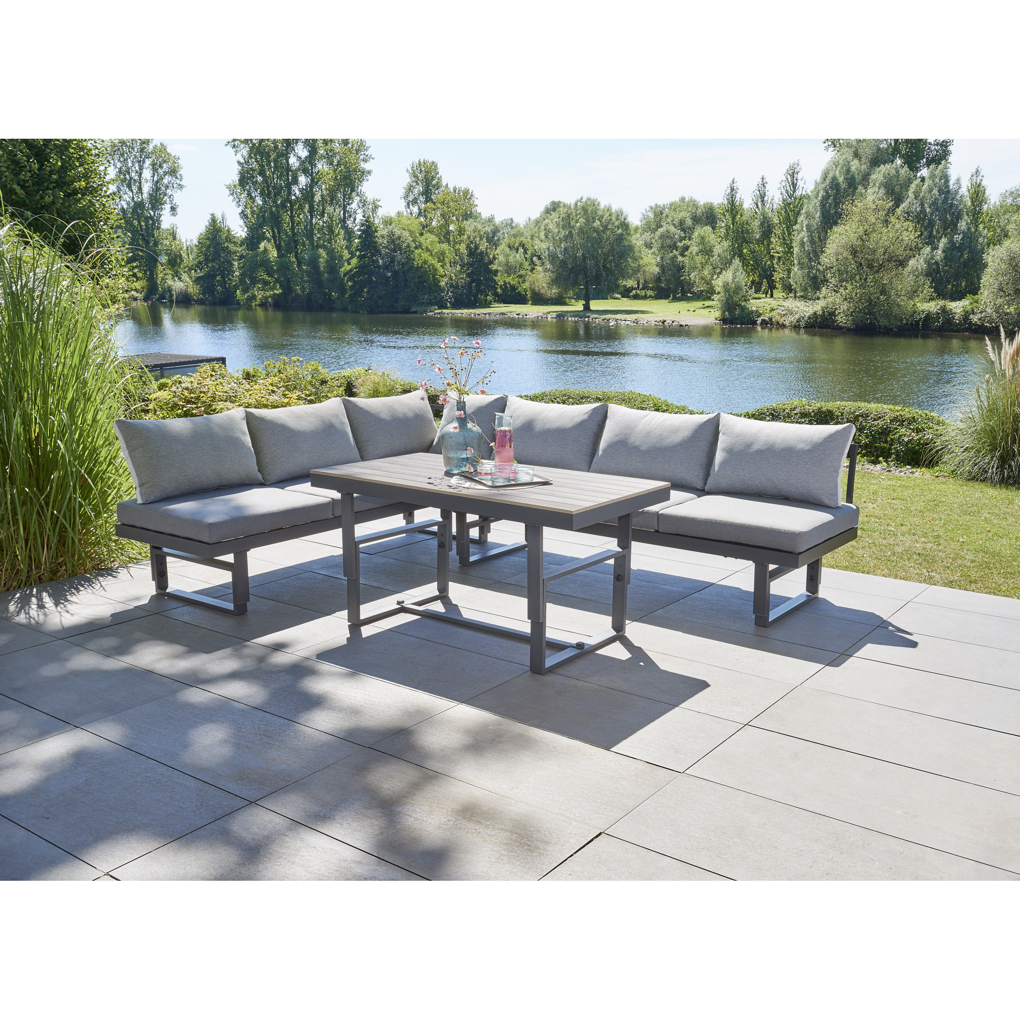 Loungemöbel-Set 'Amelie' grau 3-teilig