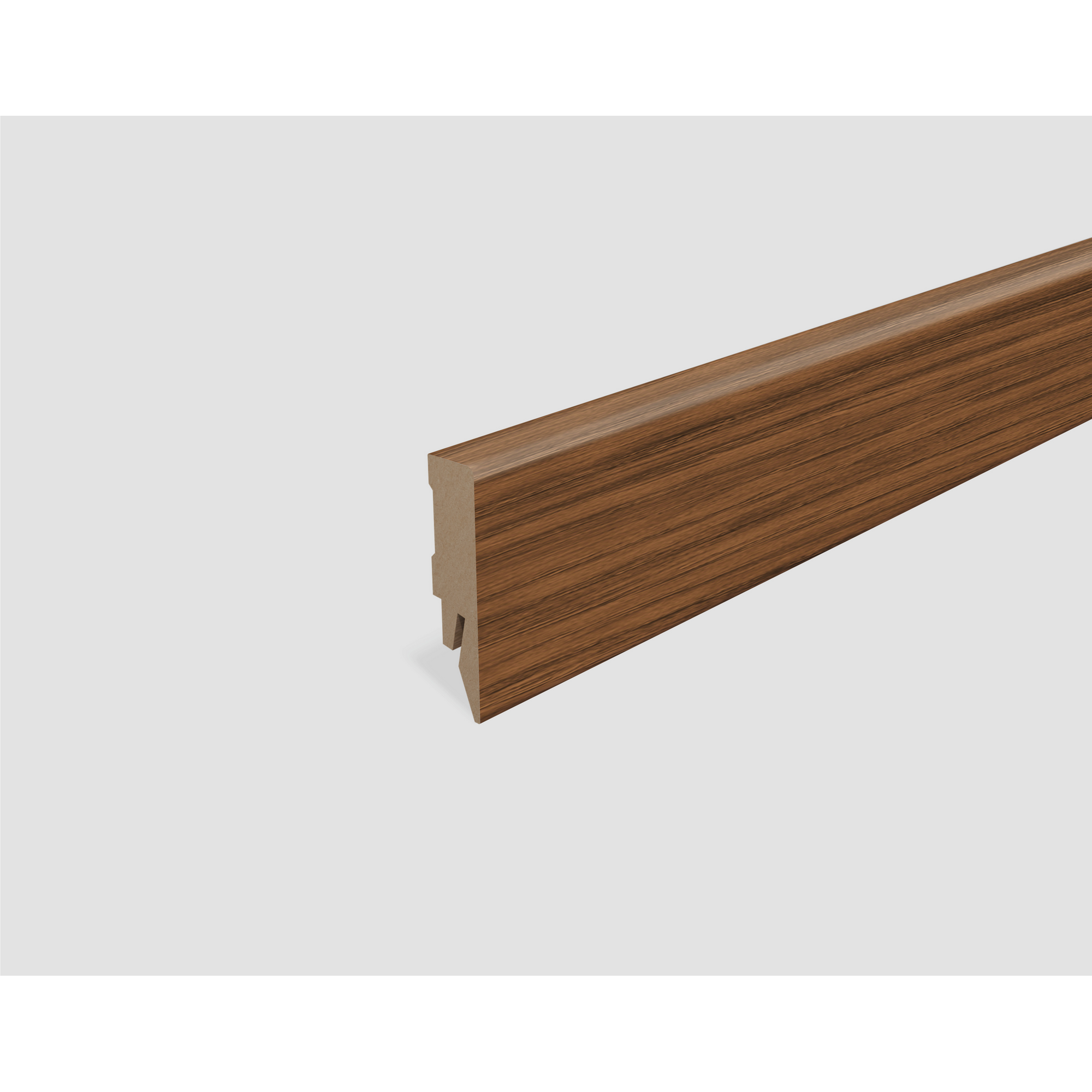Sockelleiste 'L681' Nussbaum dunkelbraun 2400 x 58 x 14 mm