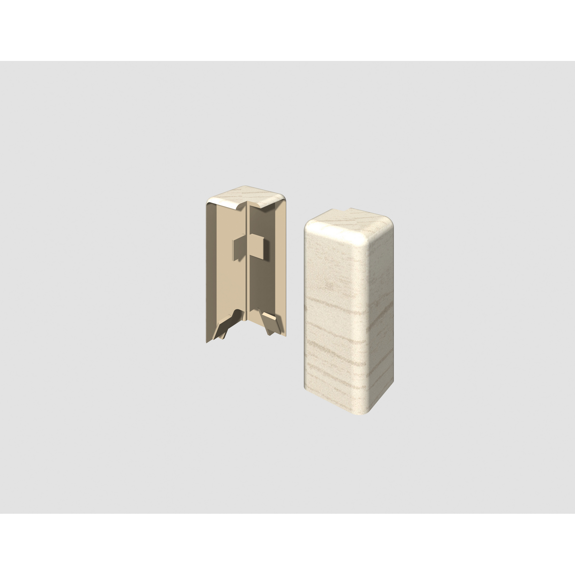 Aussenecke für Sockelleiste Eiche graublau 2 Stück