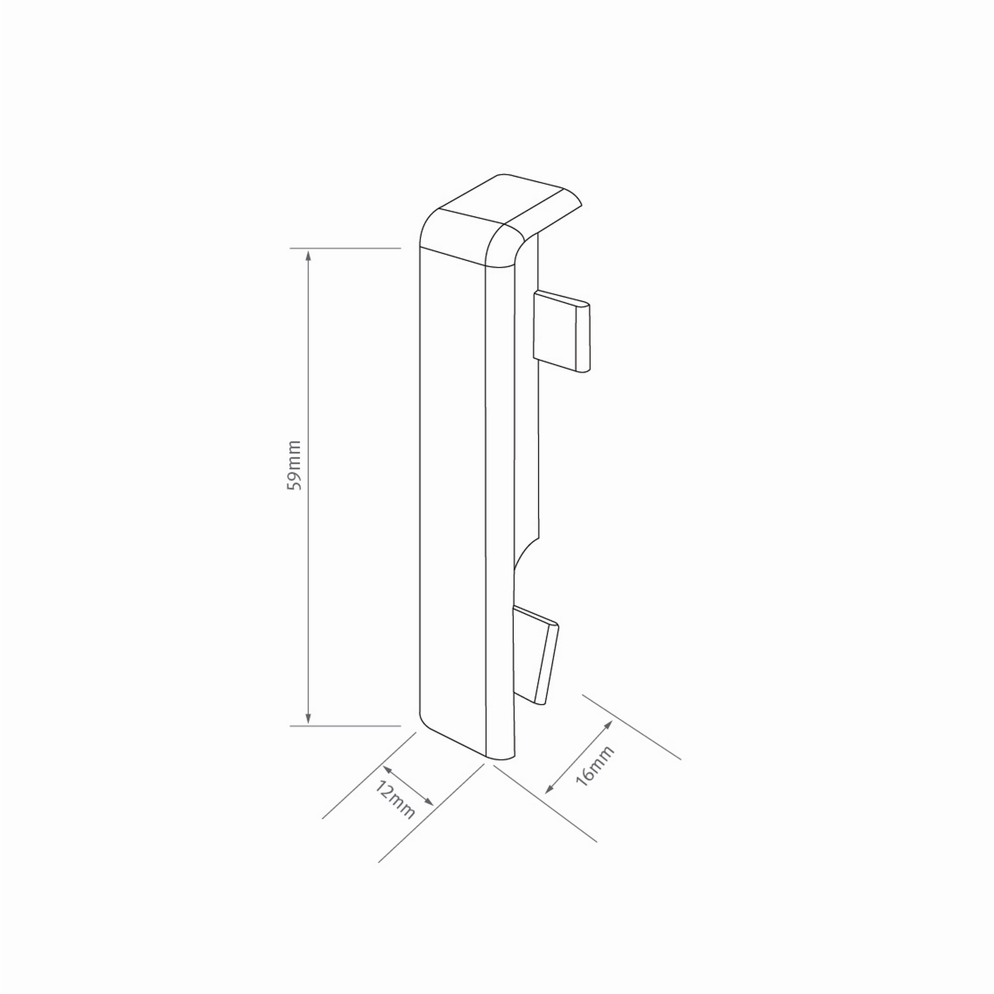 Zwischenstück für Sockelleiste Esche beige 2 Stück