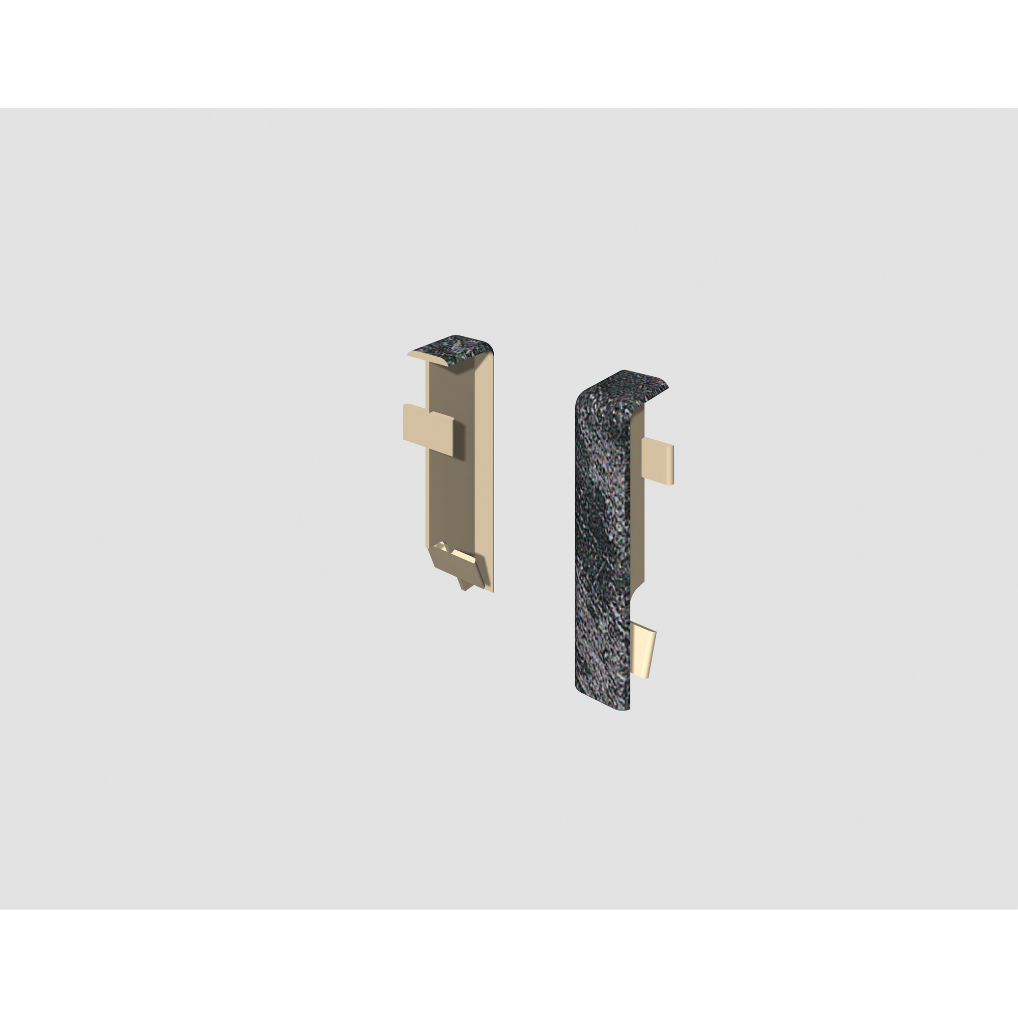 Zwischenstück für Sockelleiste Stein schwarz 2 Stück