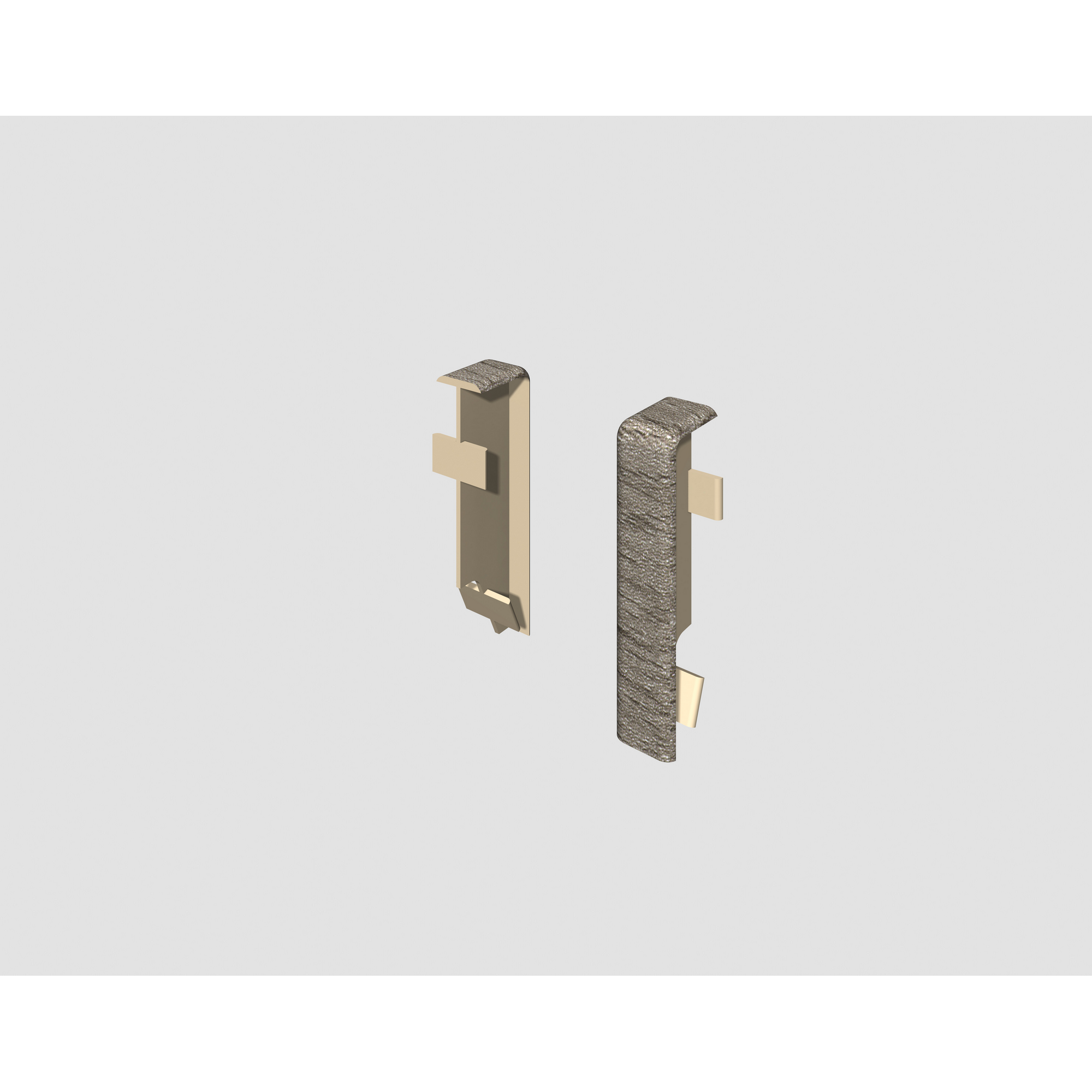 Zwischenstück für Sockelleiste Eiche grau 2 Stück