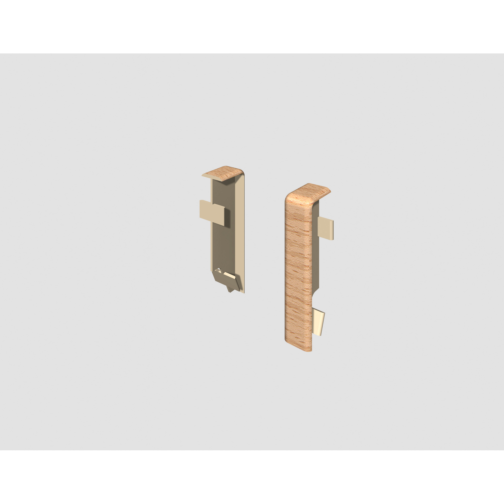 Zwischenstück für Sockelleiste Buche natur 2 Stück