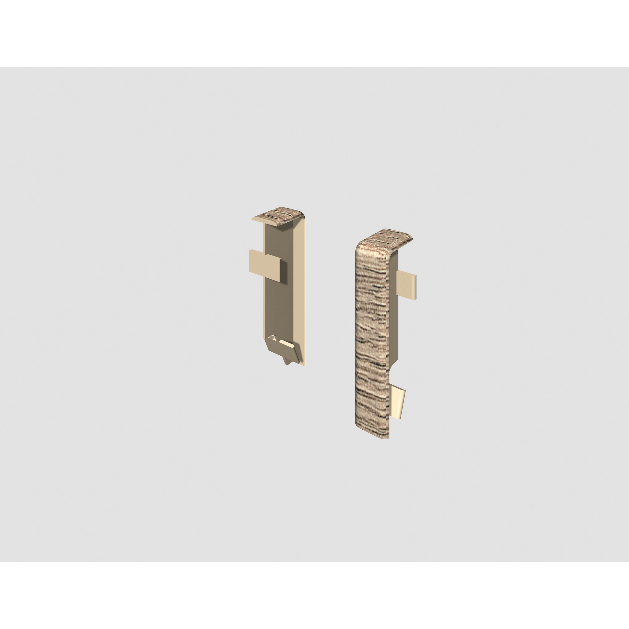 Zwischenstück für Sockelleiste Eiche graubraun 2 Stück