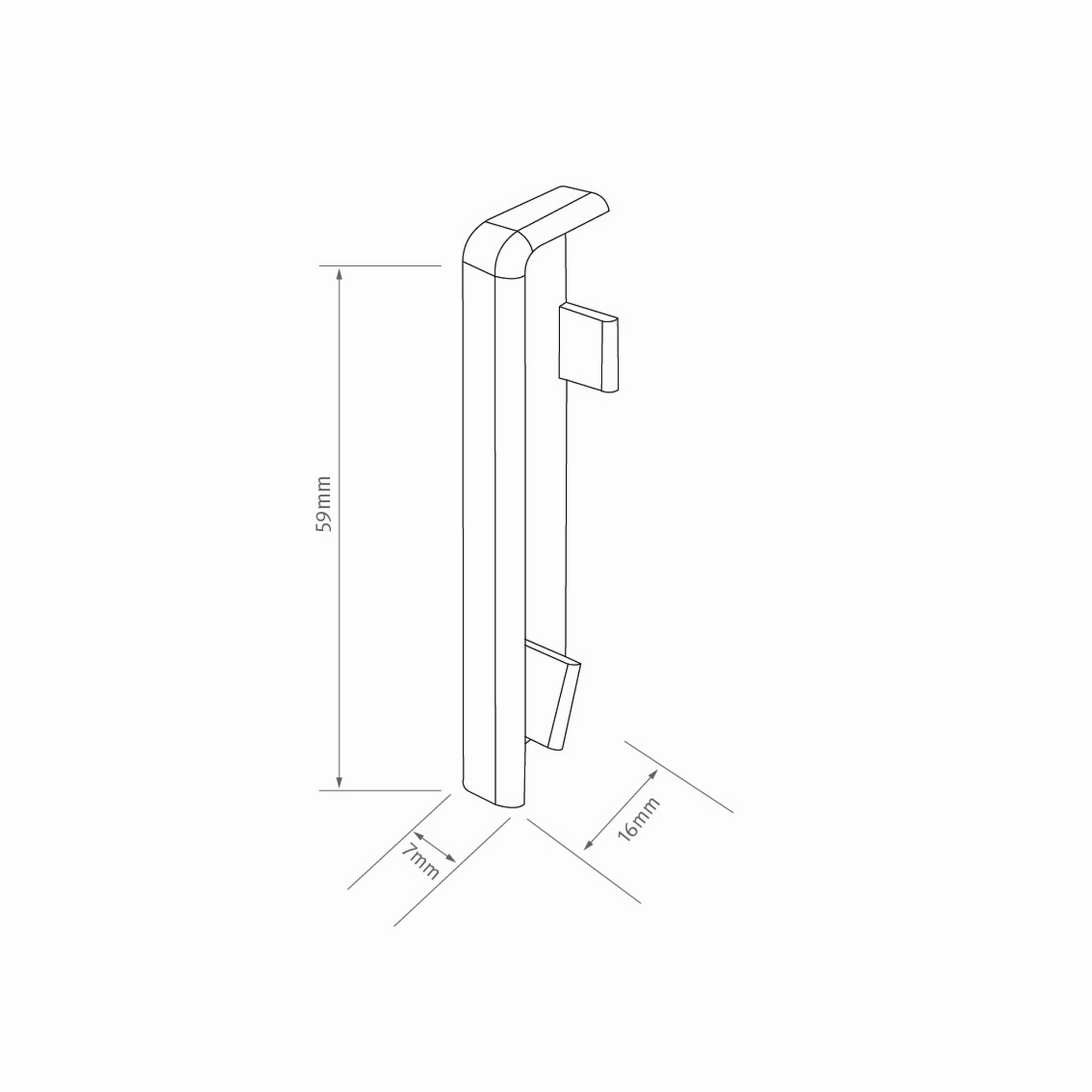 Endstück für Sockelleiste Eiche grau 2 Stück