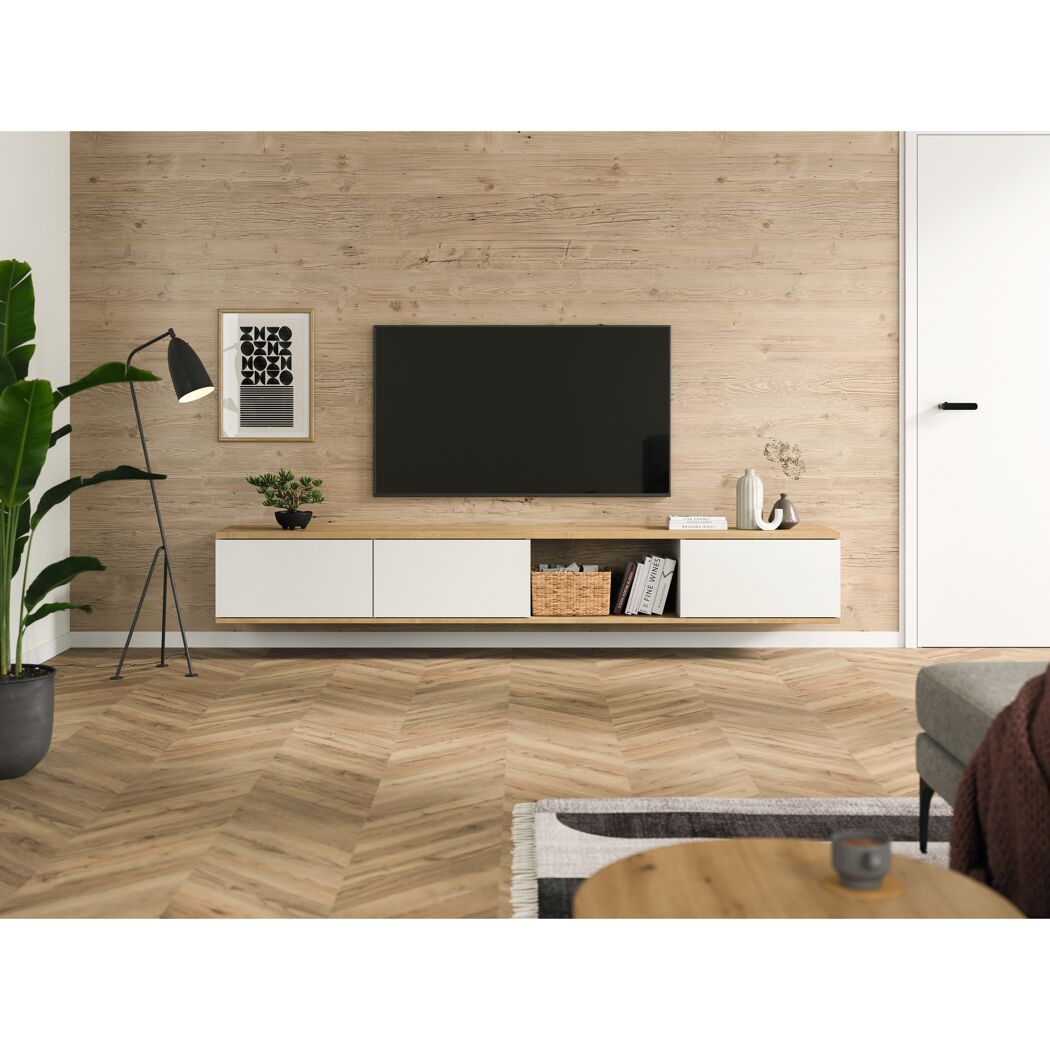 Dekorpaneel 'DecoWall DO006' Namur Fichte hell 1250 mm x 660 mm