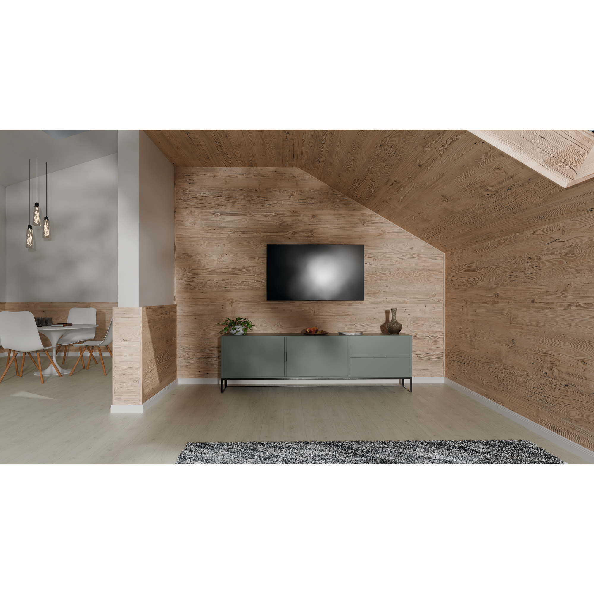 Dekorpaneel 'DecoWall DO006' Namur Fichte hell 1250 mm x 660 mm