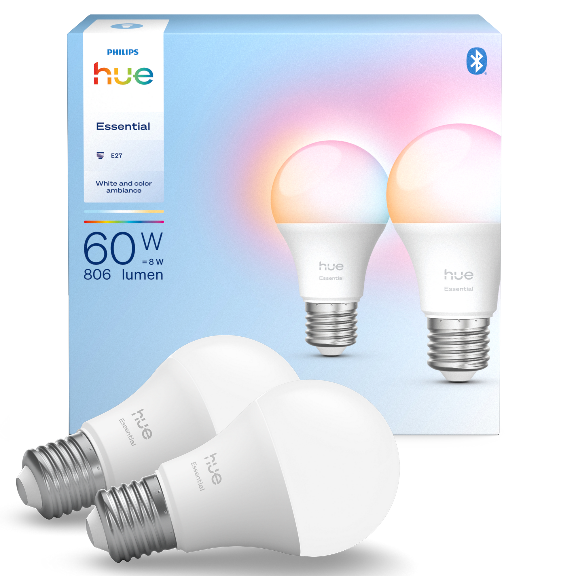 LED-Lampe 'Hue Essential smarte' E27  8 W 2 Stück