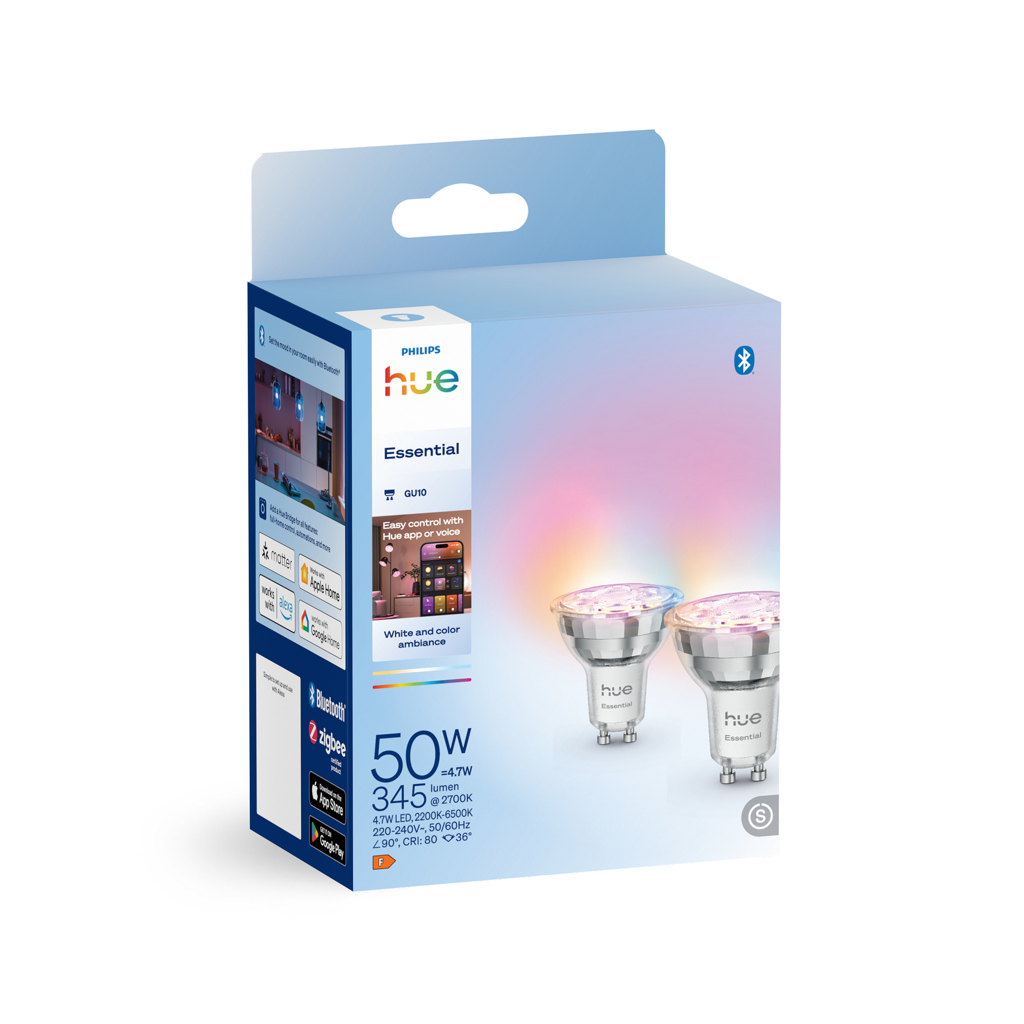 LED-Lampe 'Hue Essential smarte' GU10 4,7 W 2 Stück