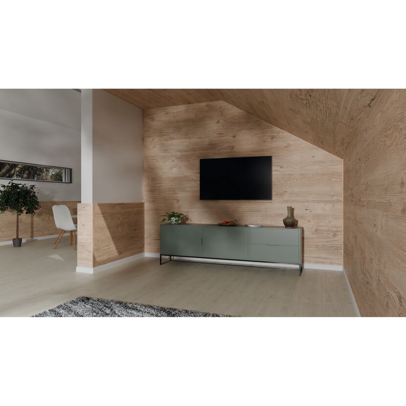Abdeckleiste 'DecoWall AL006' Namur Fichte hell 2400 x 6 x 25mm