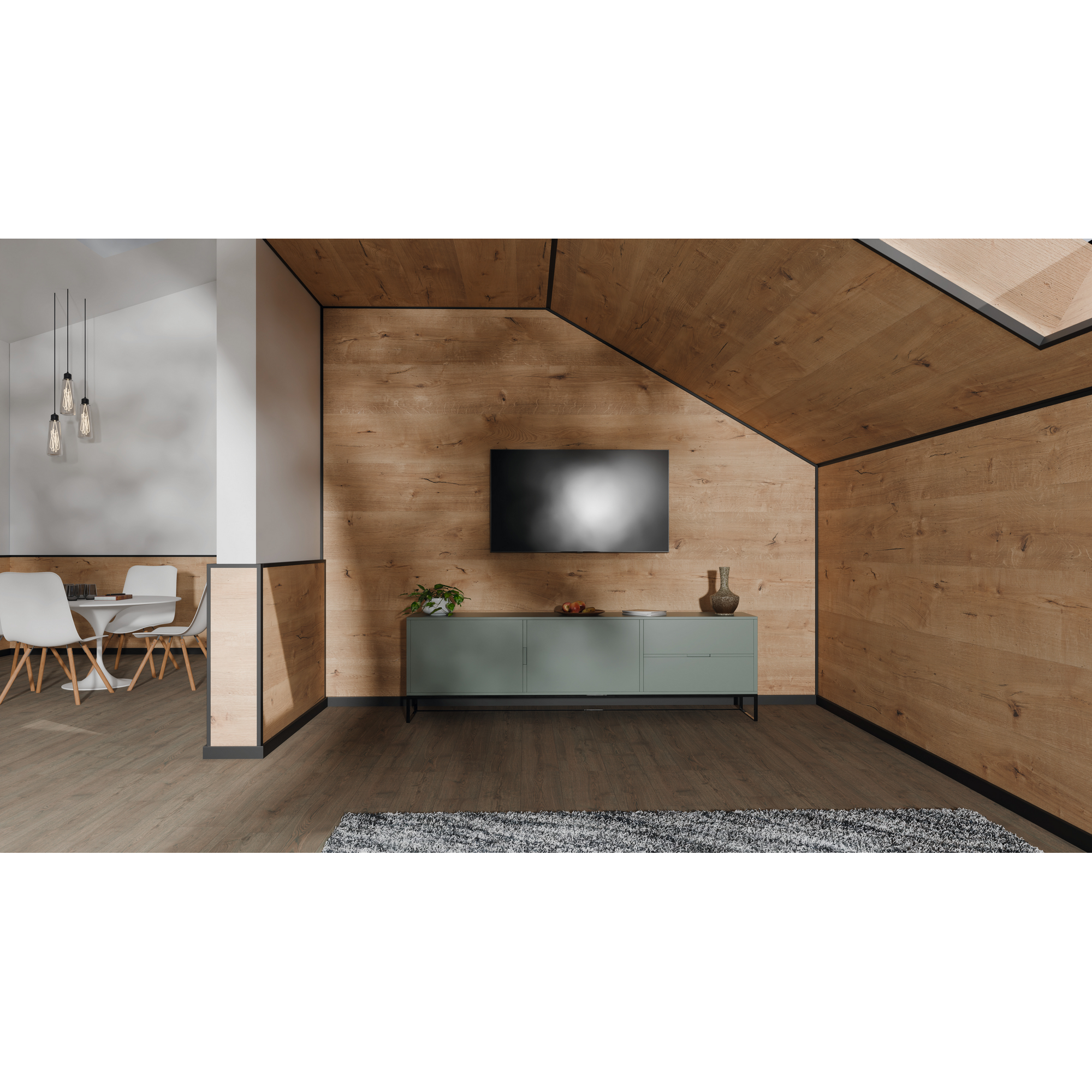 Abdeckleiste 'DecoWall AL537' schwarz 2400 x 6 x 25mm