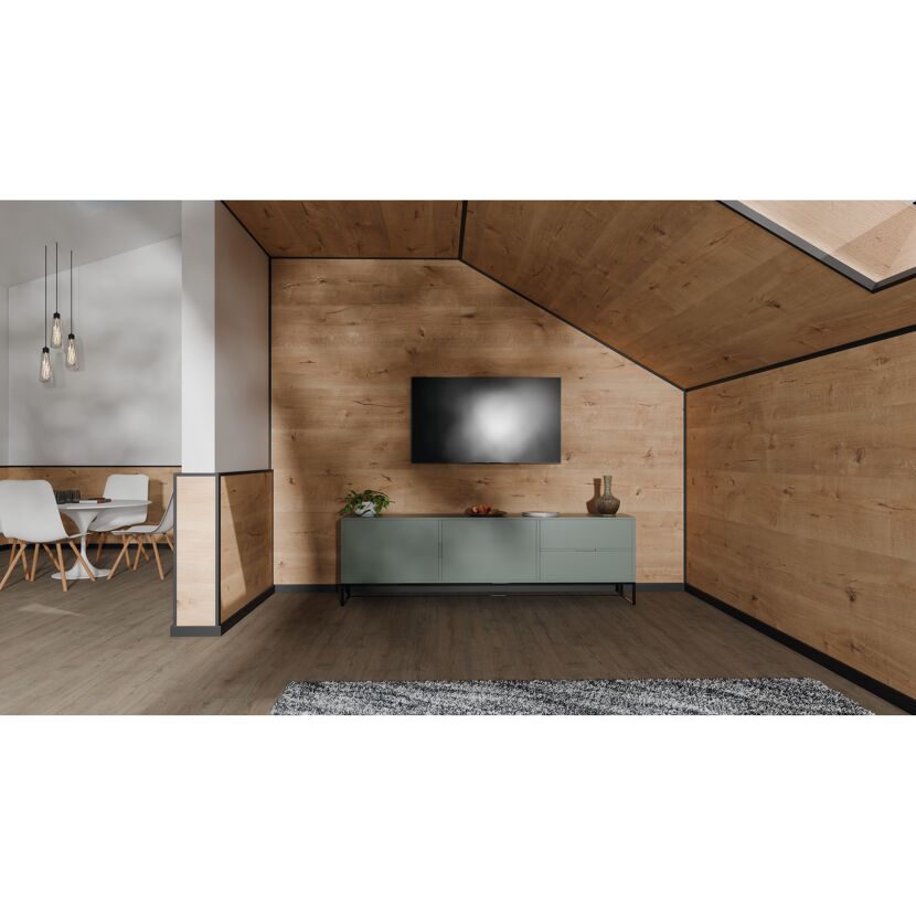 Abdeckleiste 'DecoWall AL537' schwarz 2400 x 6 x 25mm