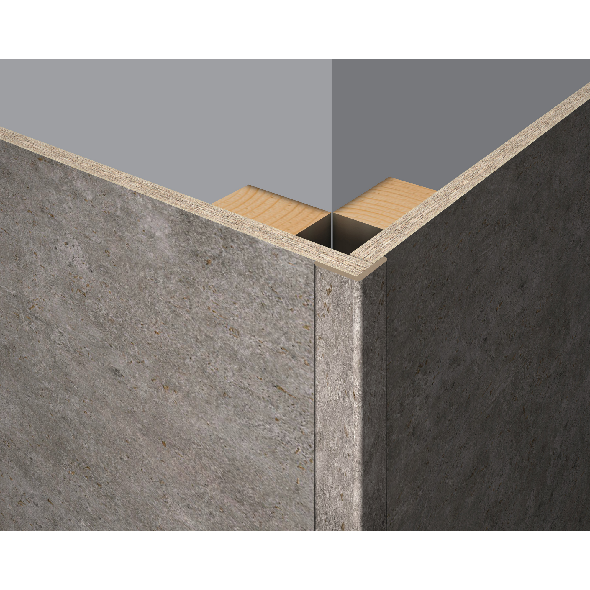 Faltleiste 'DecoWall' FL003 Rovigo Beton 2400 x 22 x 22mm