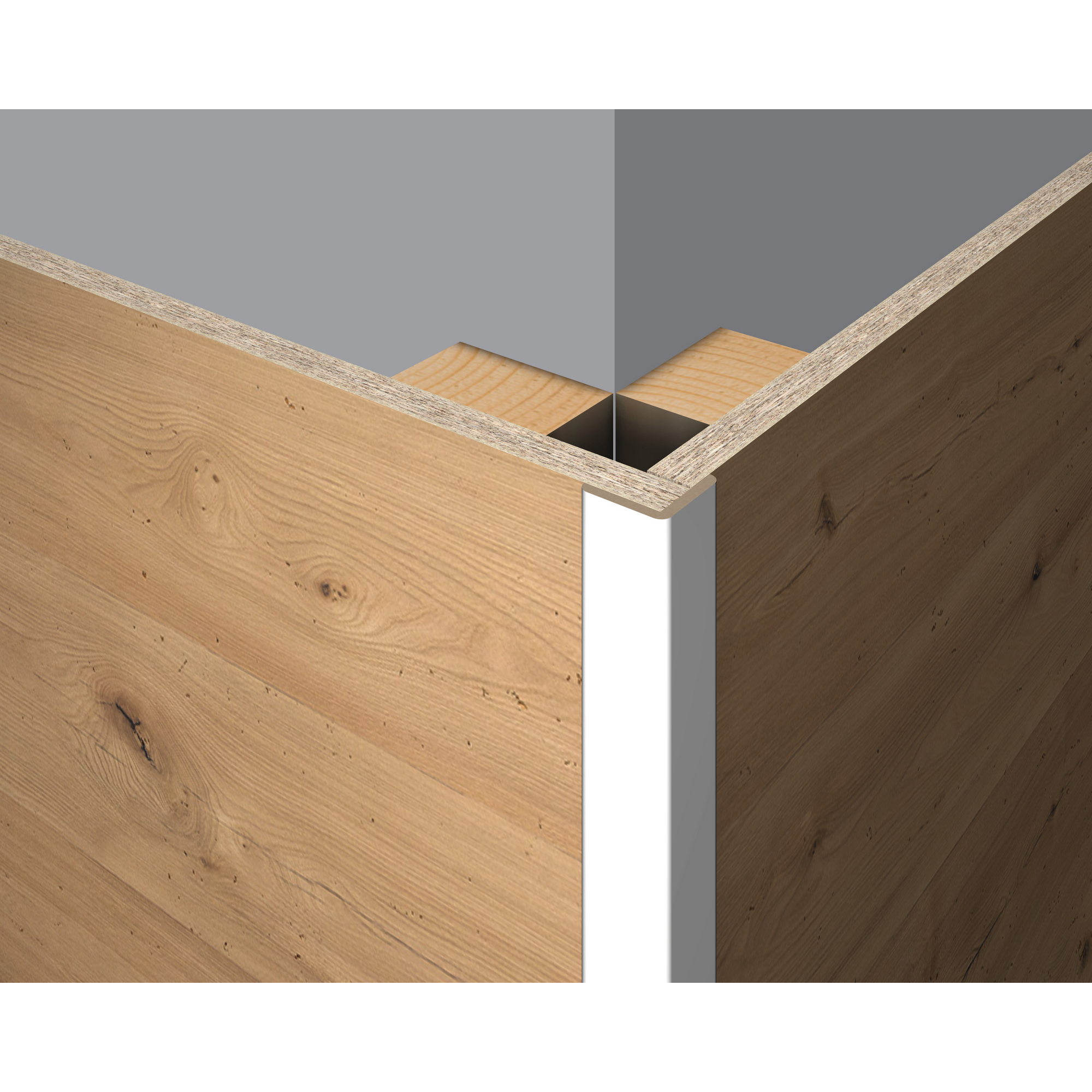 Faltleiste 'DecoWall FL201' weiß 2400 x 22 x 22mm