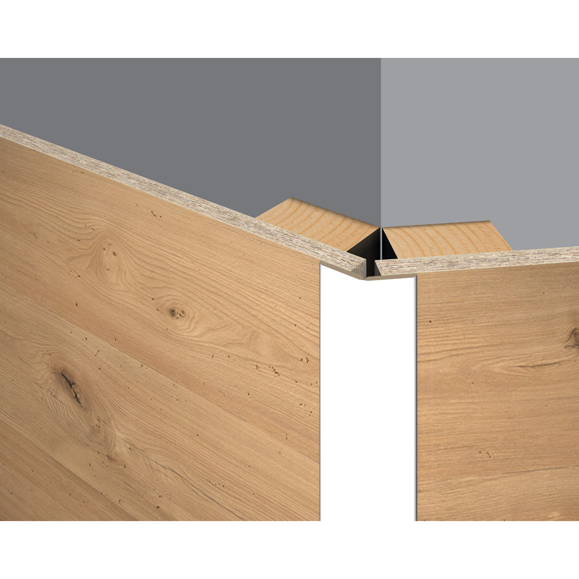 Faltleiste 'DecoWall FL201' weiß 2400 x 22 x 22mm