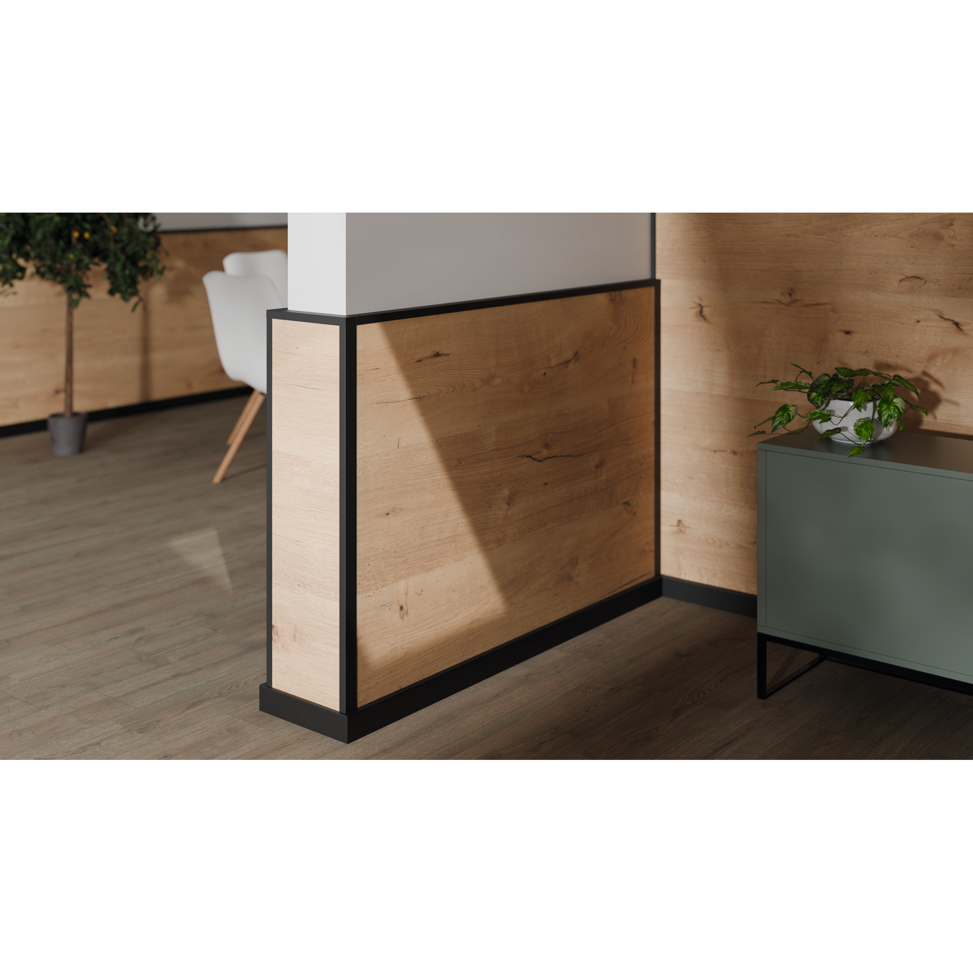 Faltleiste 'DecoWall FL537' schwarz 2400 x 22 x 22mm